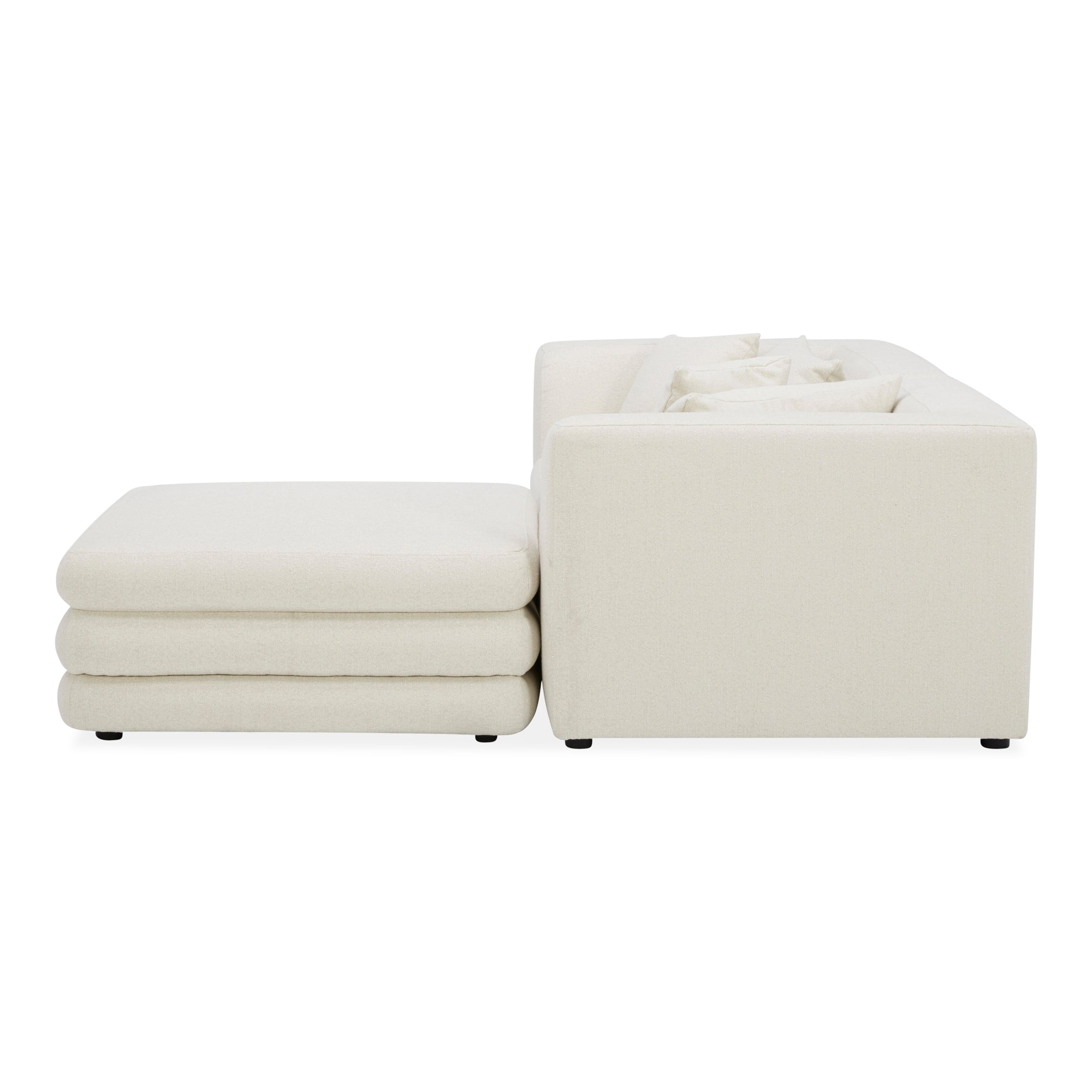 Moe's Home Collection Lowtide Nook Modular Warm White Sectional - Image 3