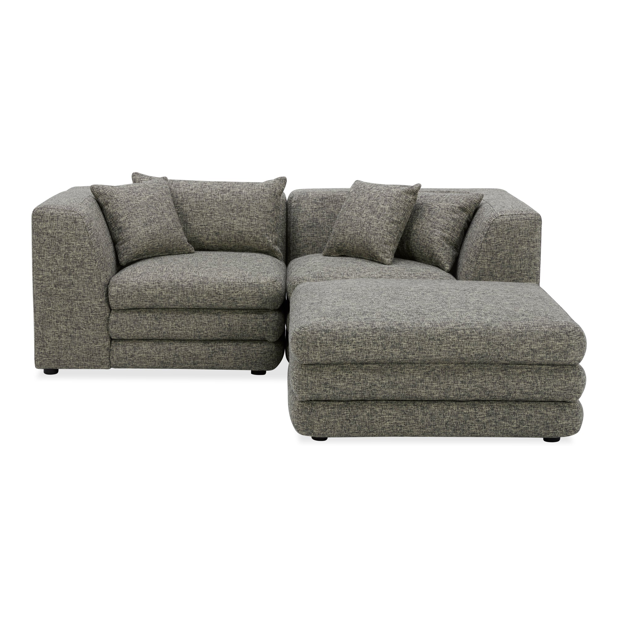 Moe's Home Collection Lowtide Nook Modular Stone Tweed Sectional - Image 2