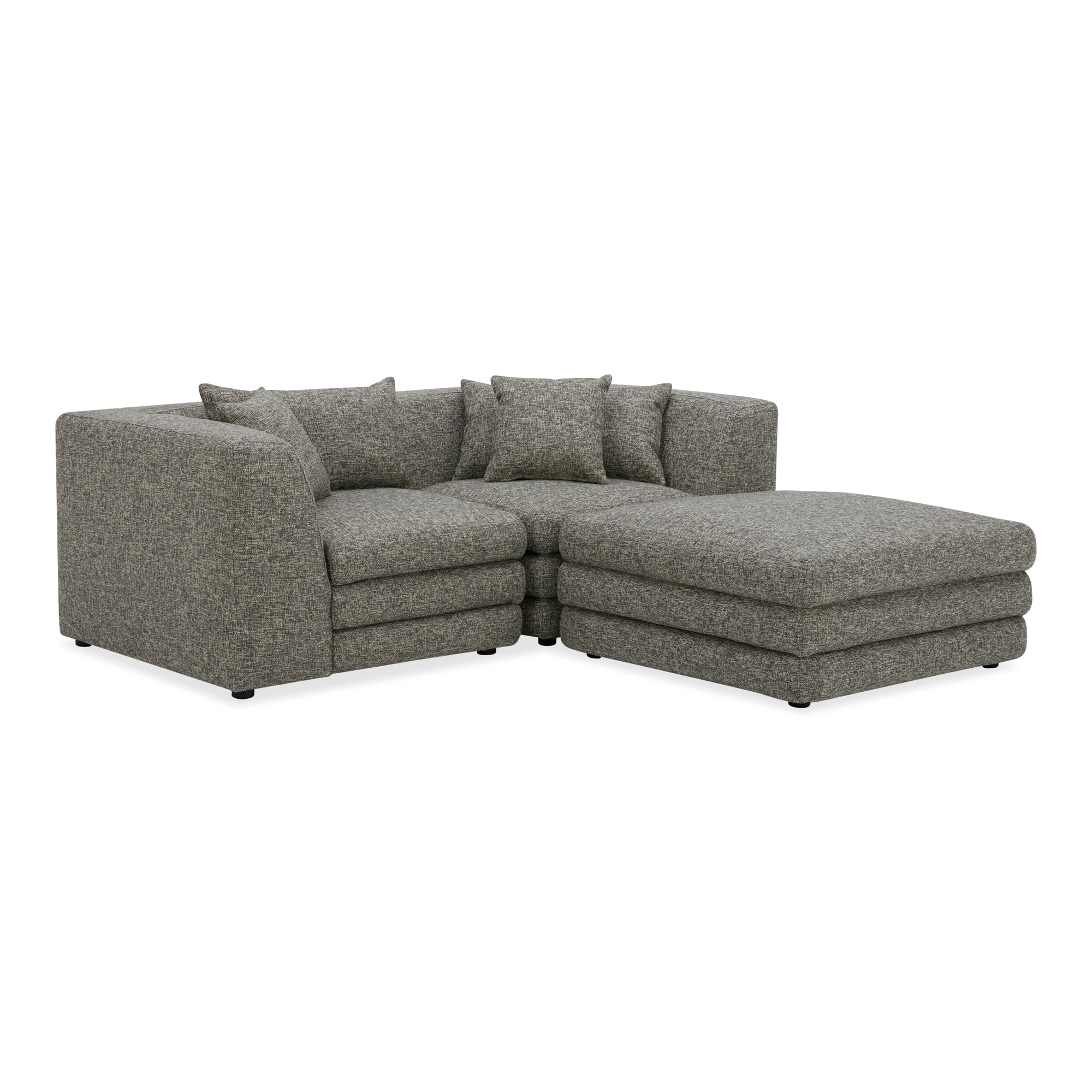 Moe’s Home Collection Lowtide Nook Modular Stone Tweed Sectional