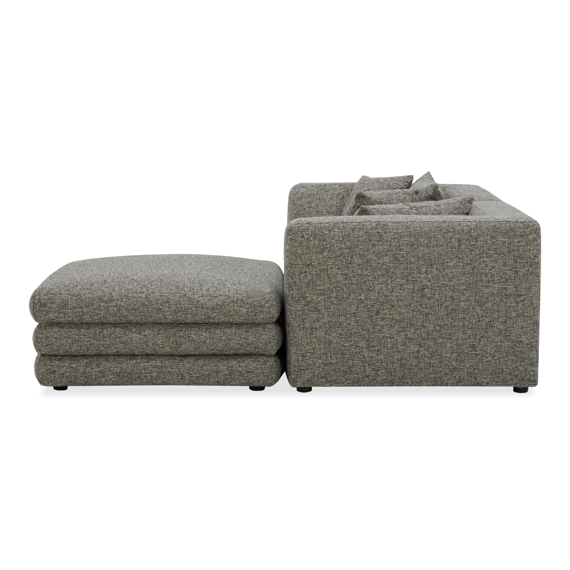 Moe's Home Collection Lowtide Nook Modular Stone Tweed Sectional - Image 3