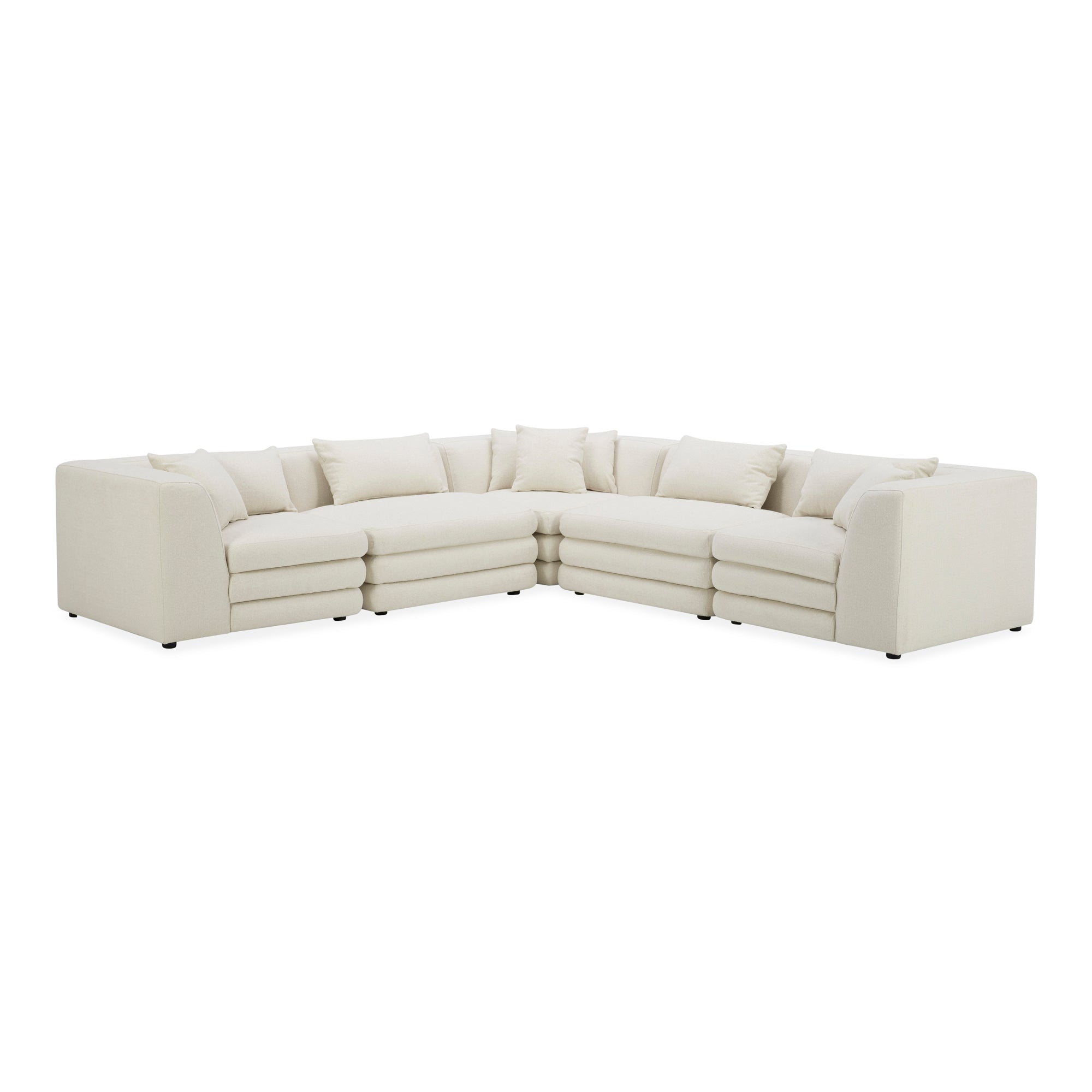 Moe’s Home Collection Lowtide Classic Warm White L-Shaped Modular Sectional