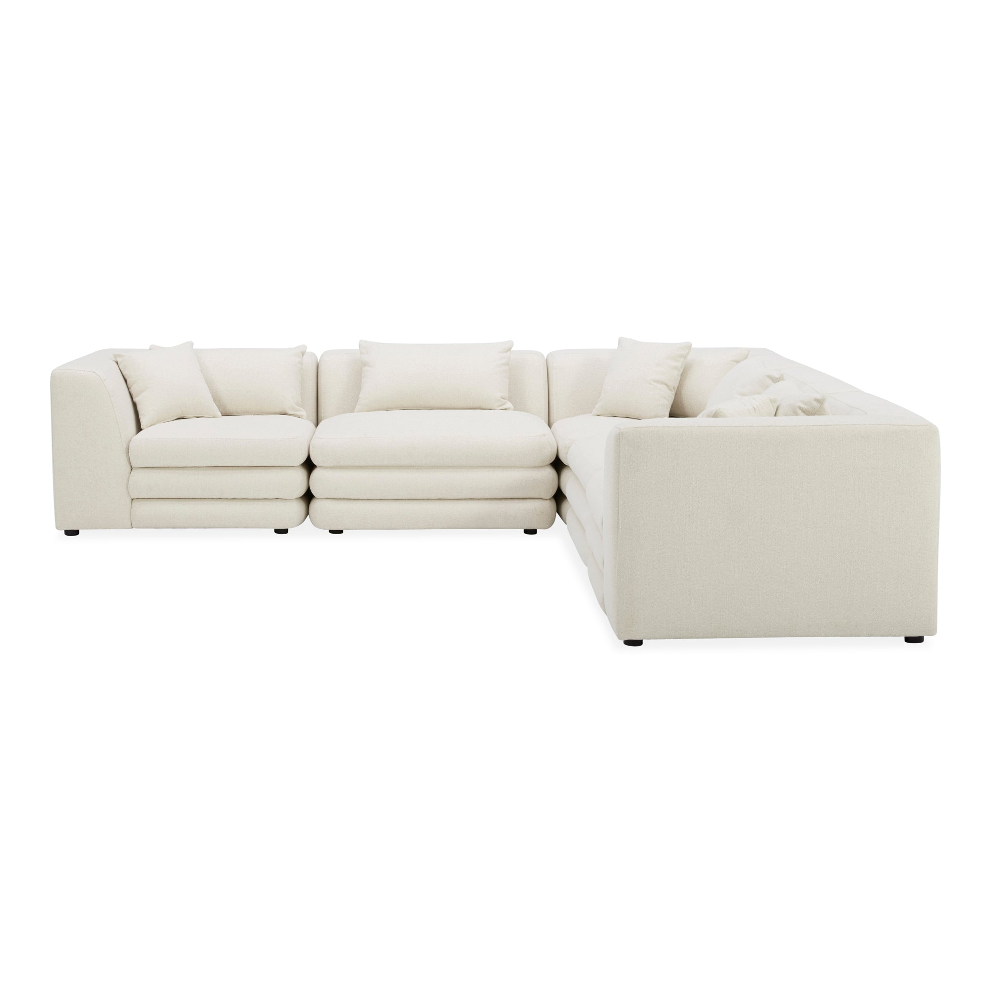 Moe's Home Collection Lowtide Classic Warm White L-Shaped Modular Sectional - Image 2