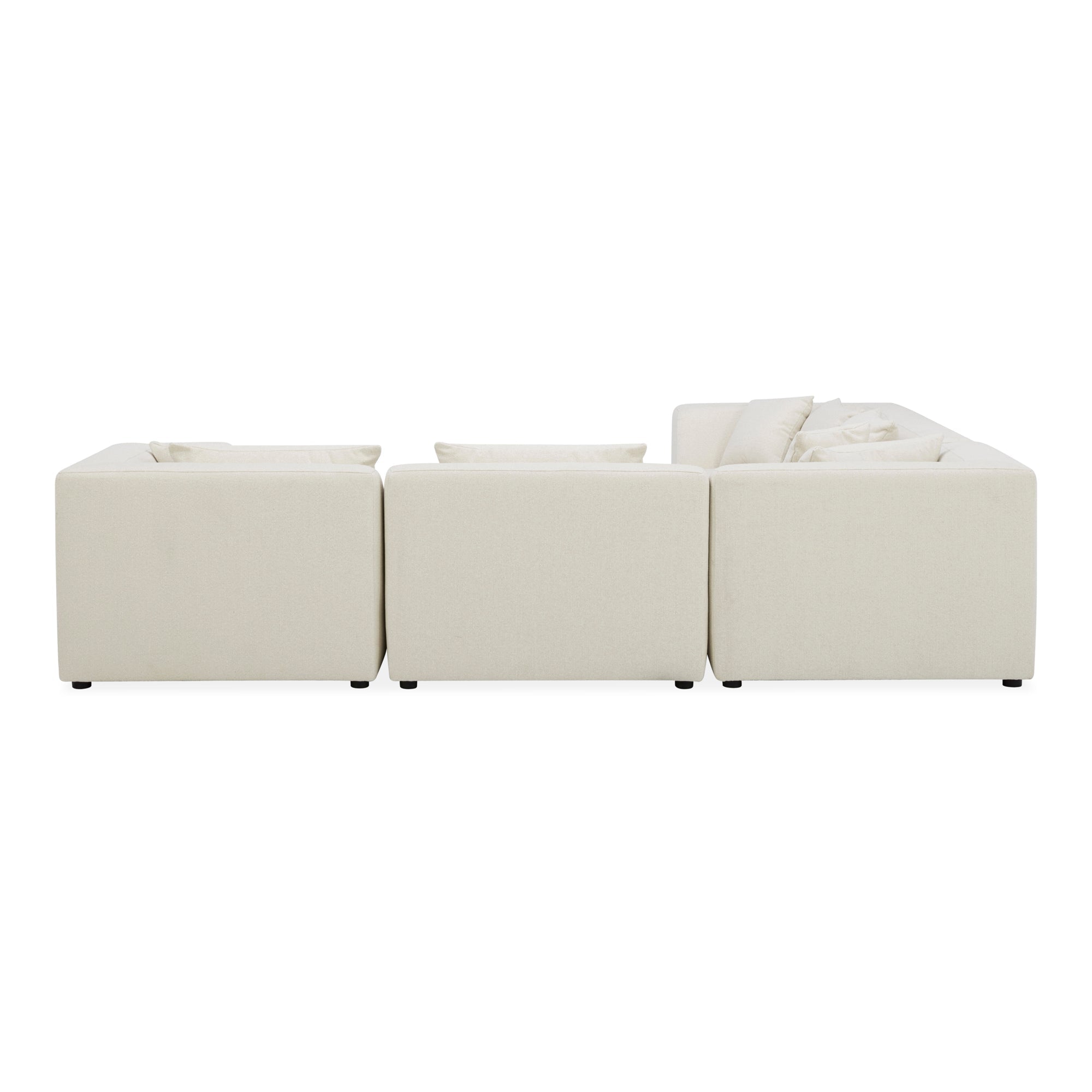 Moe's Home Collection Lowtide Classic Warm White L-Shaped Modular Sectional - Image 3