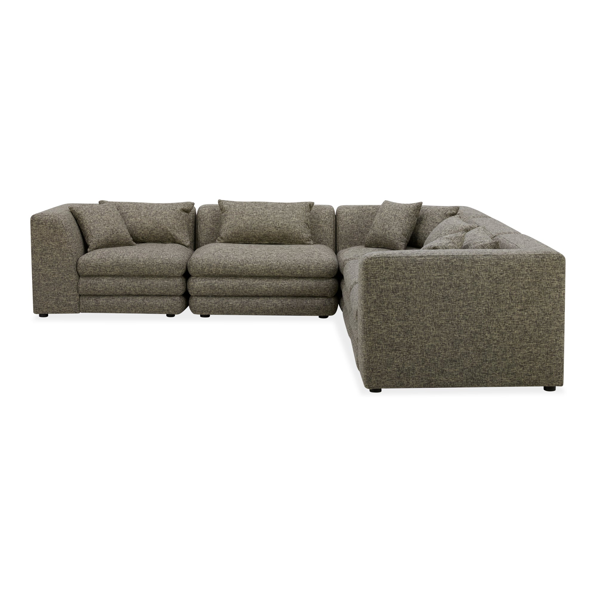 Moe's Home Collection Lowtide Classic Stone Tweed L-Shaped Modular Sectional - Image 2