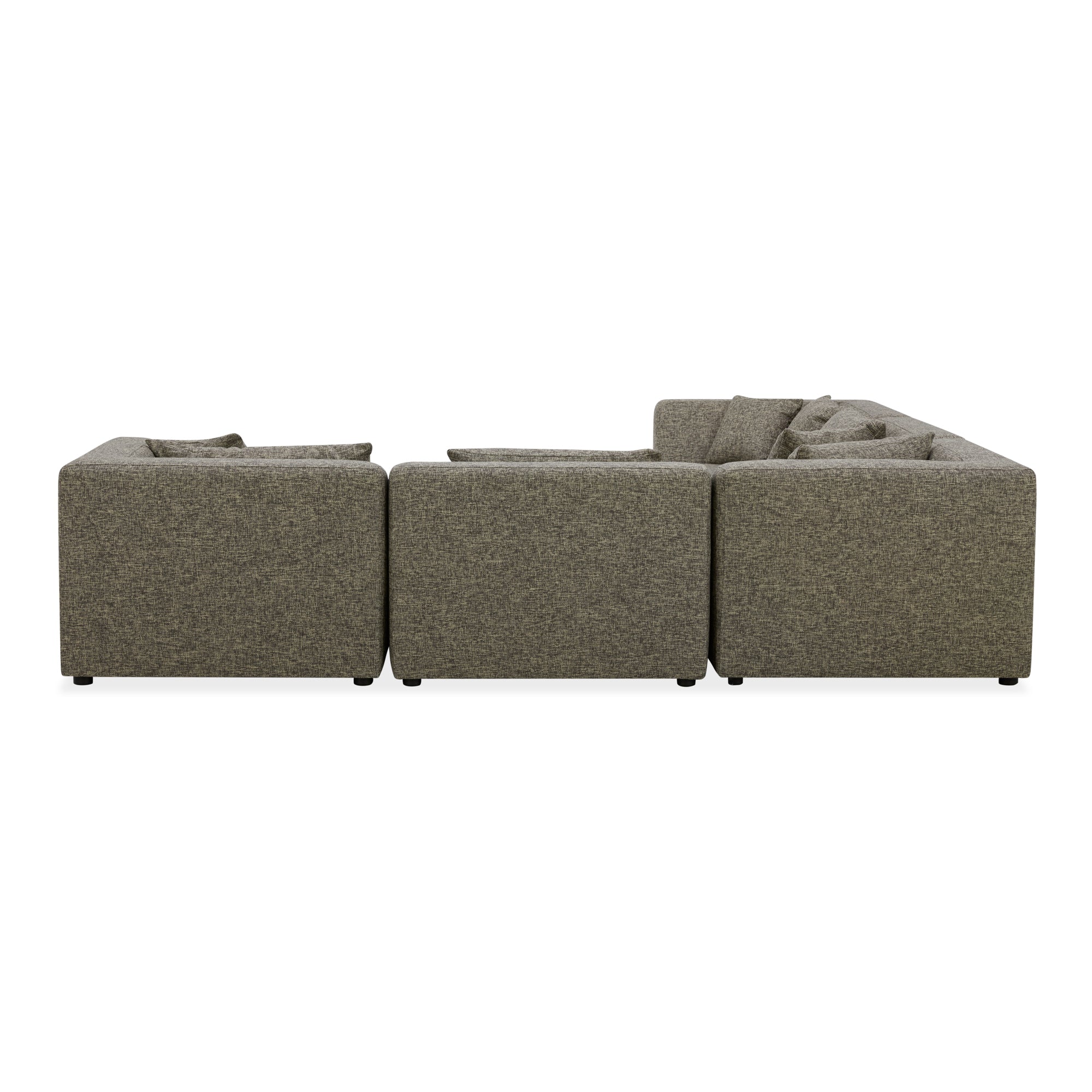 Moe's Home Collection Lowtide Classic Stone Tweed L-Shaped Modular Sectional - Image 3
