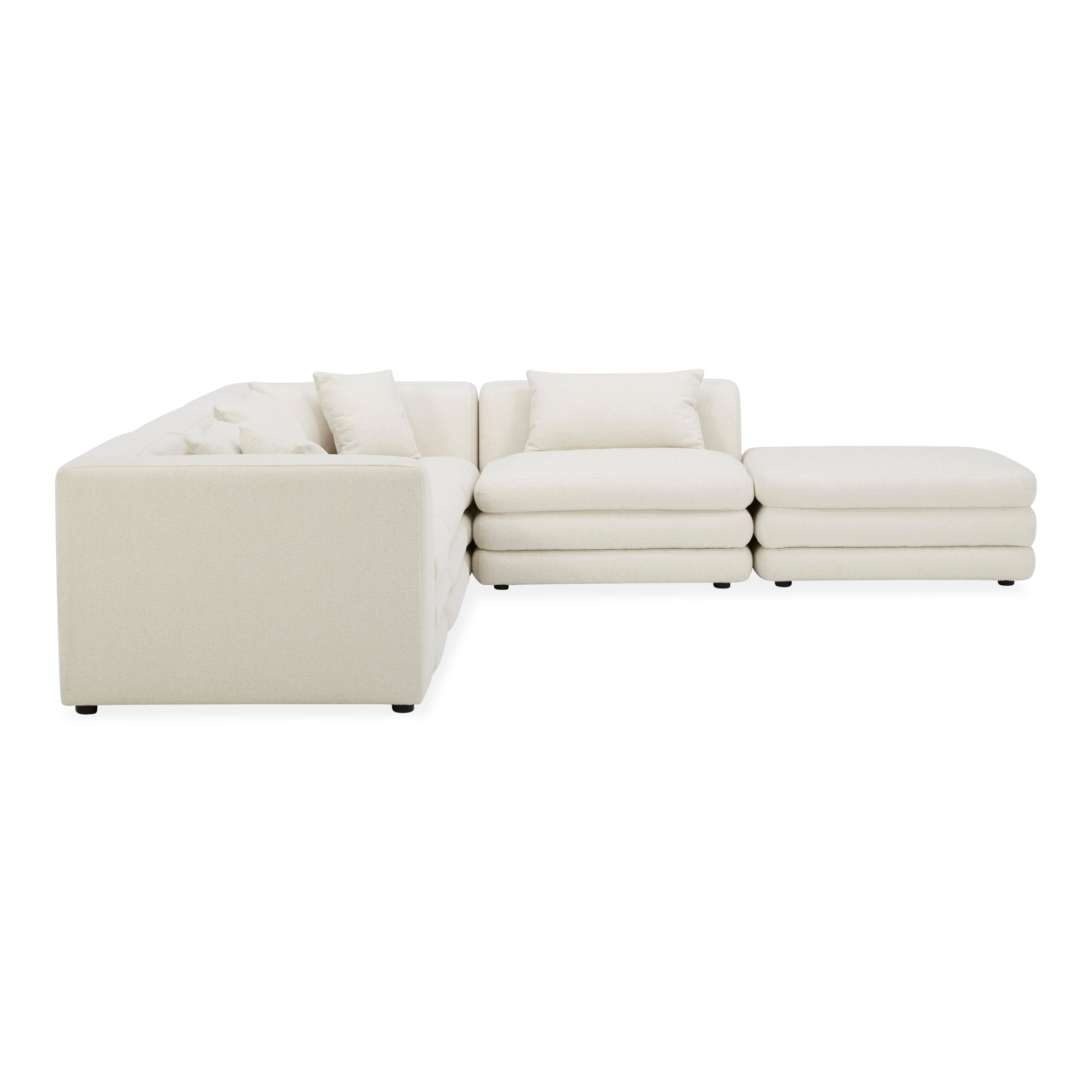 Moe's Home Collection Lowtide Warm White Dream Modular Sectional - Image 3