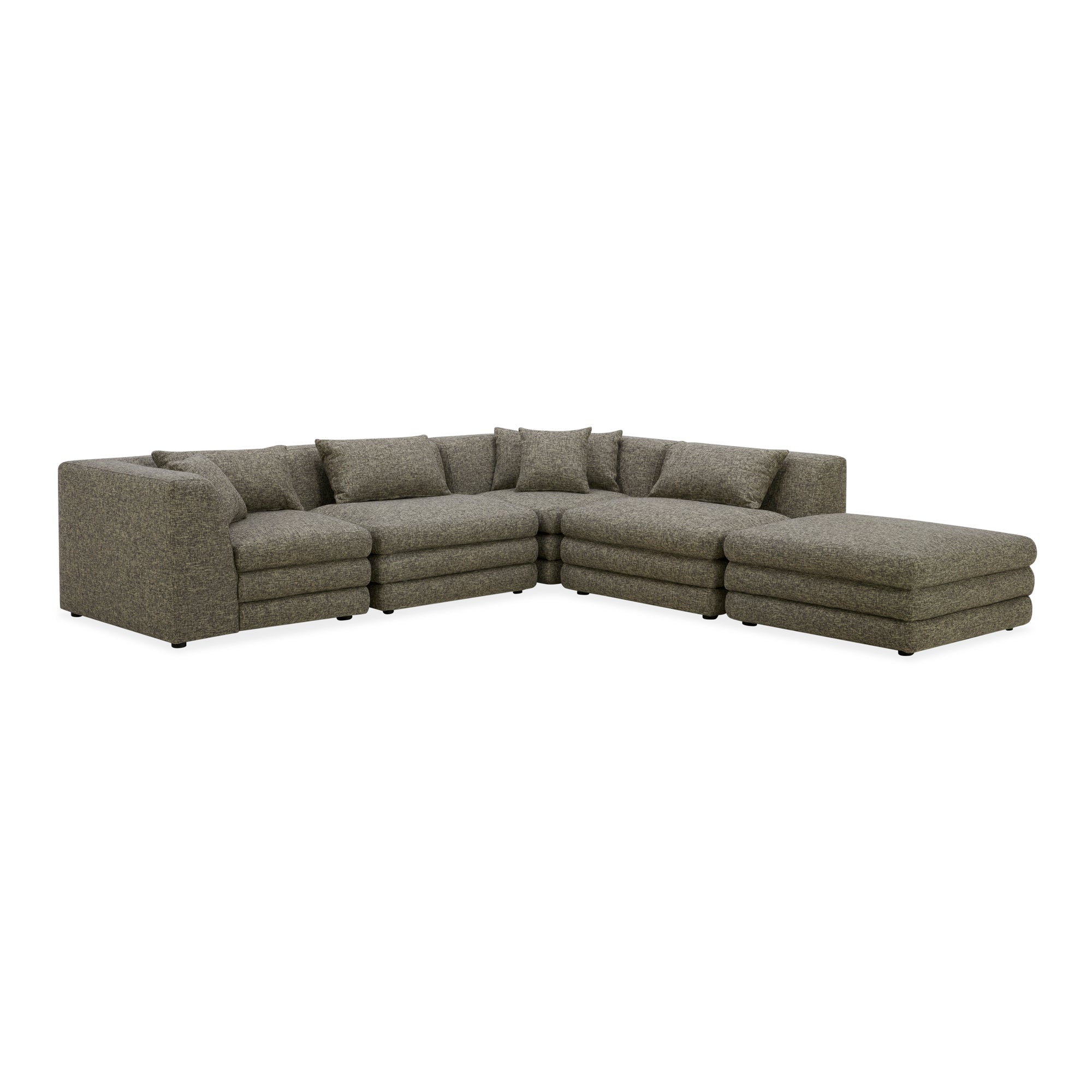 Moe's Home Collection Lowtide Stone Tweed Dream Modular Sectional - Image 2