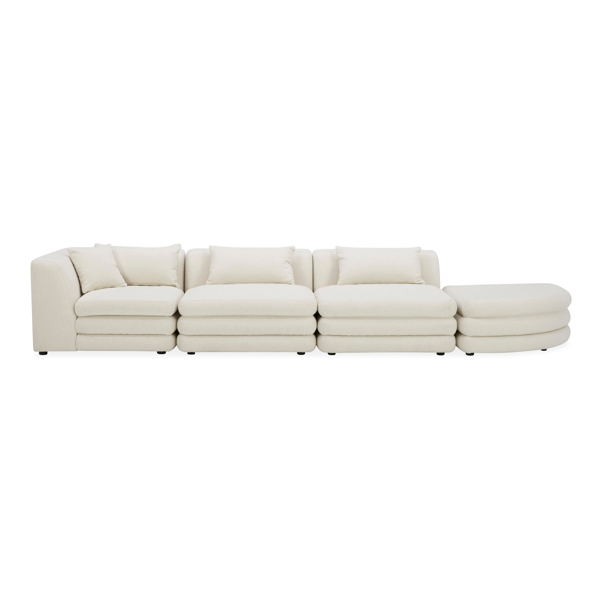 Moe’s Home Collection Lowtide Linear Warm White Modular Sectional