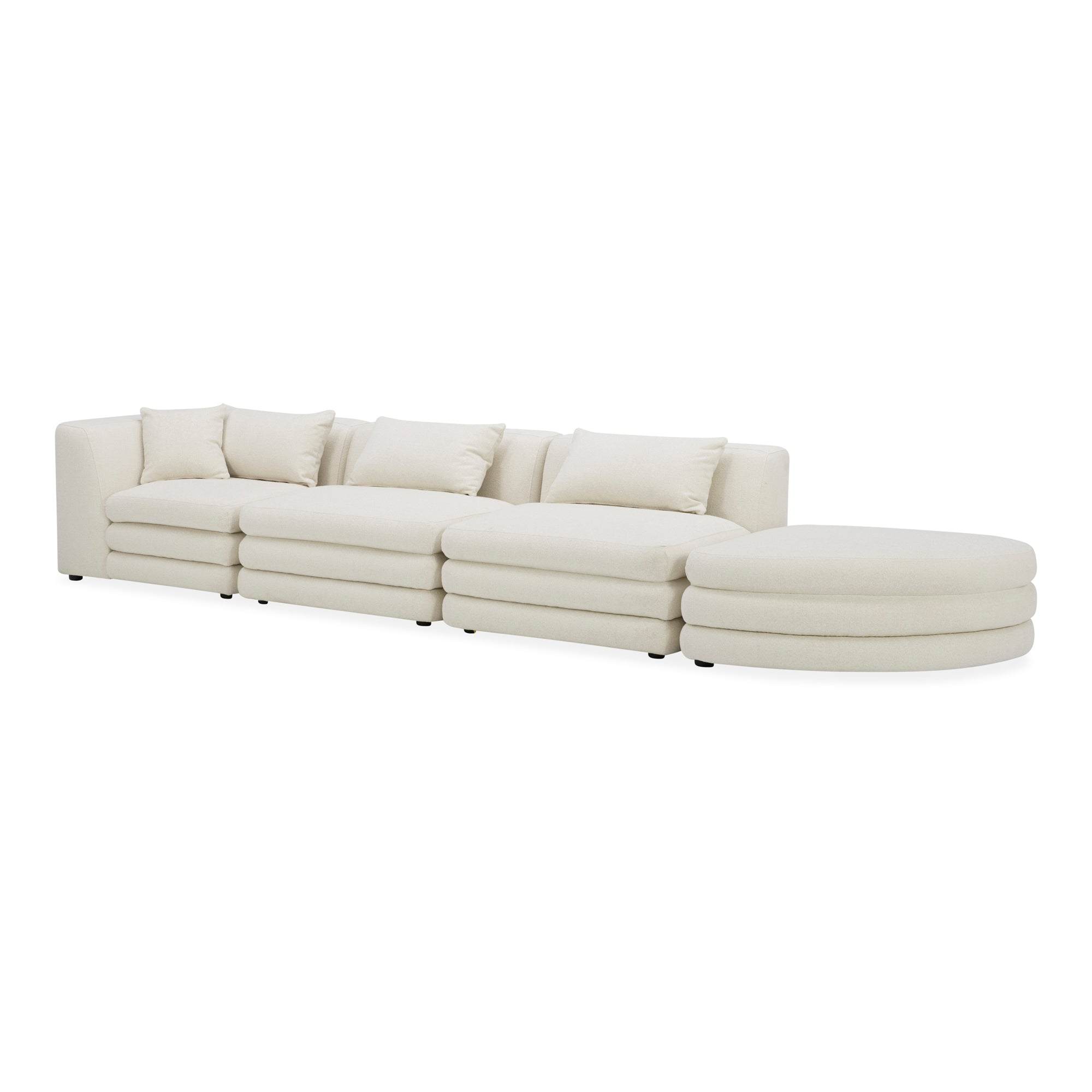 Moe's Home Collection Lowtide Linear Warm White Modular Sectional - Image 2