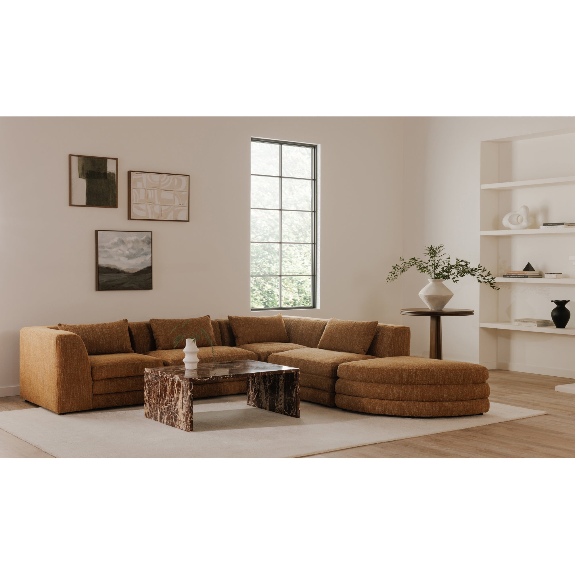 Moe’s Home Collection Lowtide Alcove Amber Glow Modular Sectional