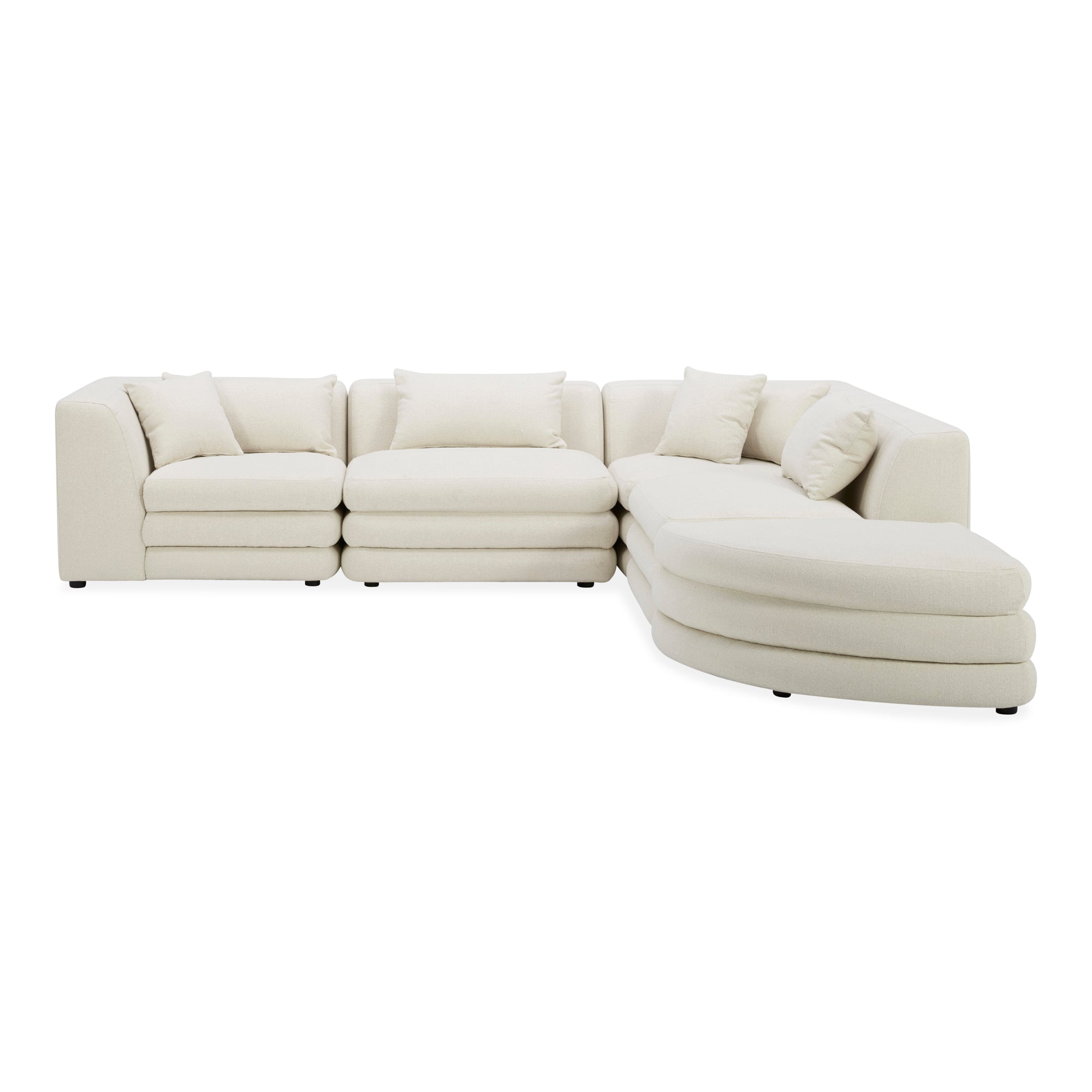 Moe's Home Collection Lowtide Alcove Warm White Modular Sectional - Image 2