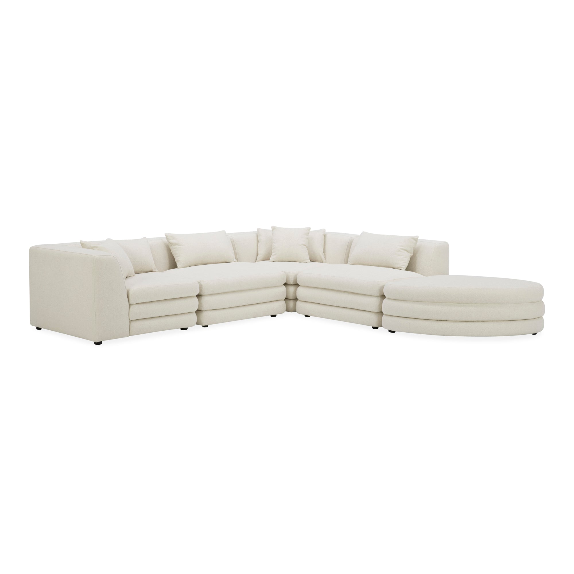 Moe's Home Collection Lowtide Alcove Warm White Modular Sectional - Image 3