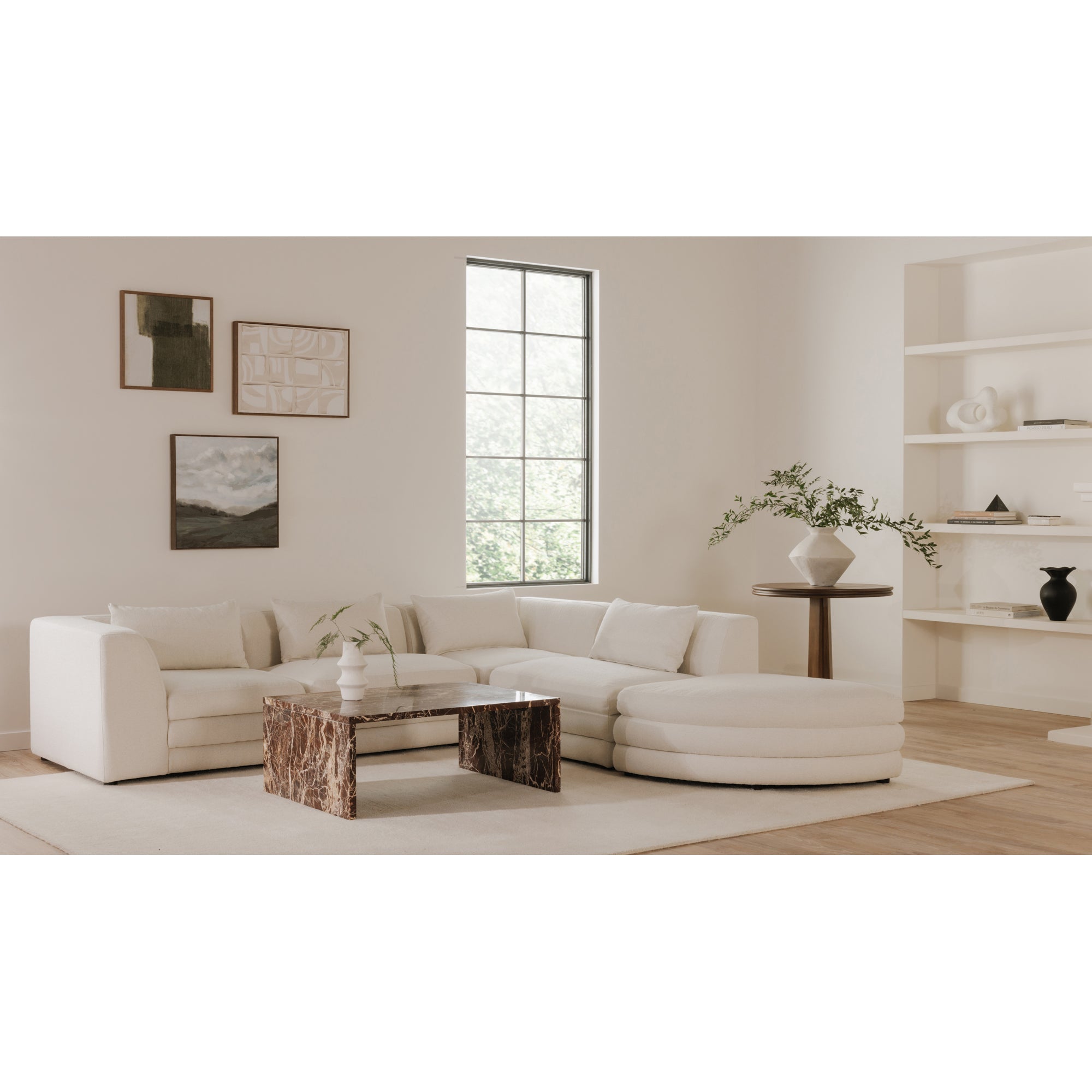 Moe’s Home Collection Lowtide Alcove Warm White Modular Sectional