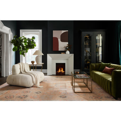 Surya Brionne Modern Olive Green Velvet Channeled Sofa - Image 3