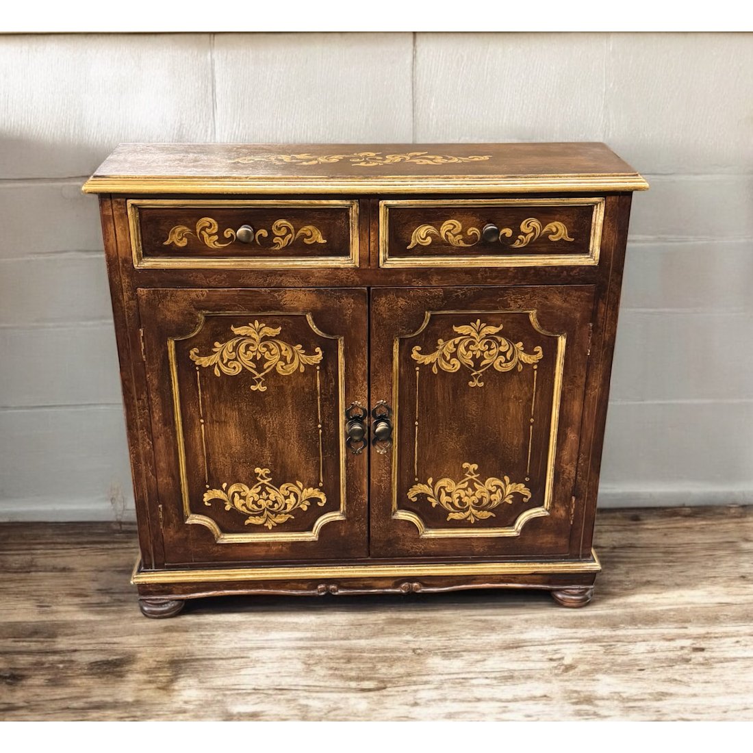 Casa Bonita Peruvian Hand-Painted Carved Wood Linda Chest - Image 1
