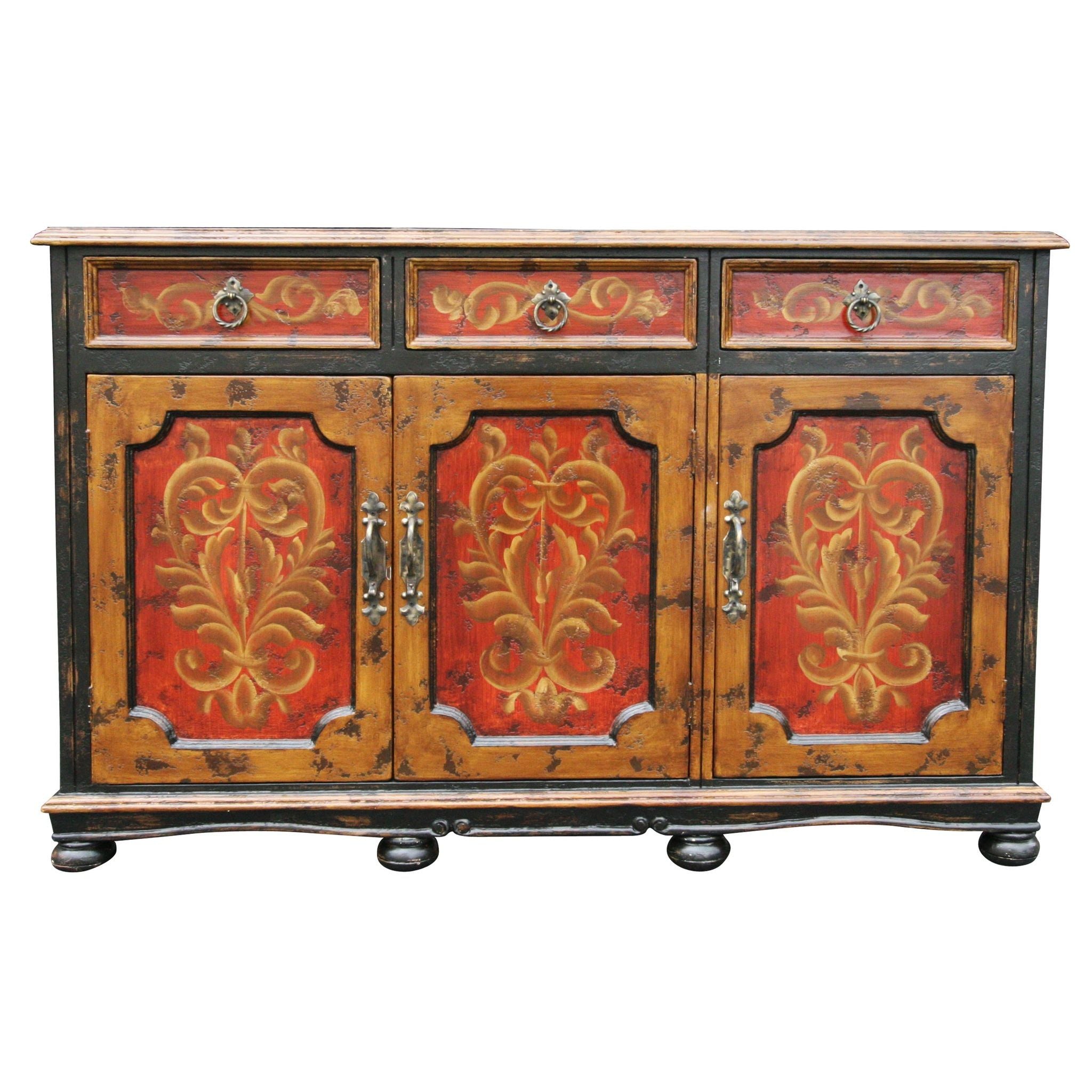 Casa Bonita Peruvian Hand-Painted Carved Wood Linda Buffet - Image 1