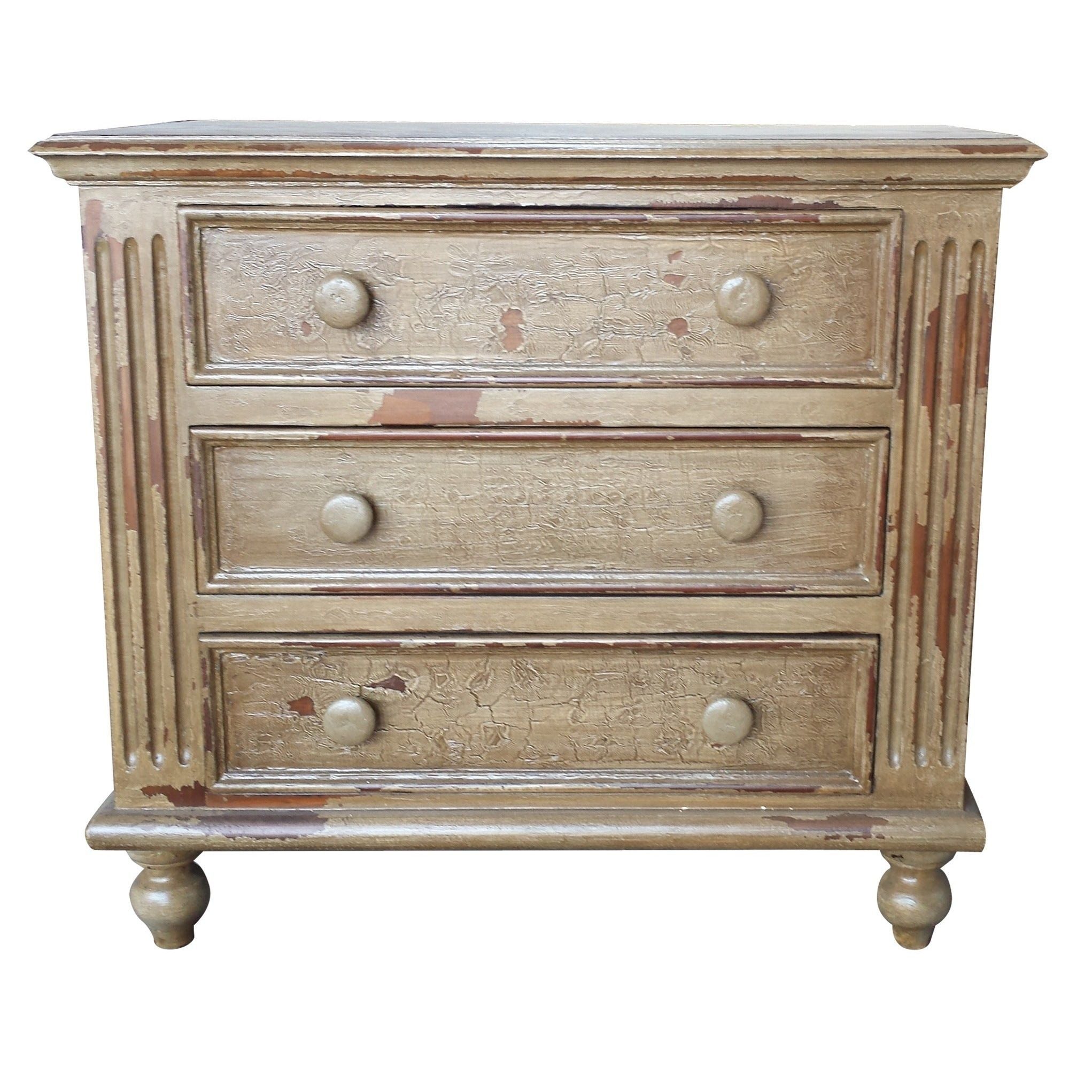 Casa Bonita Peruvian Hand-Painted Carved Wood Lineal Nightstand - Image 1