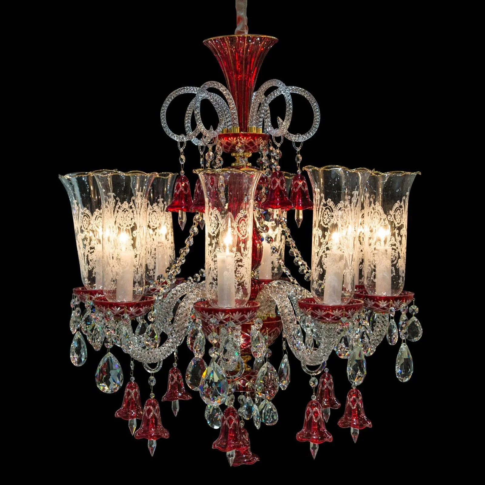 Michael Amini Lighting Winter Palace 8 Light Chandelier Red - Image 1