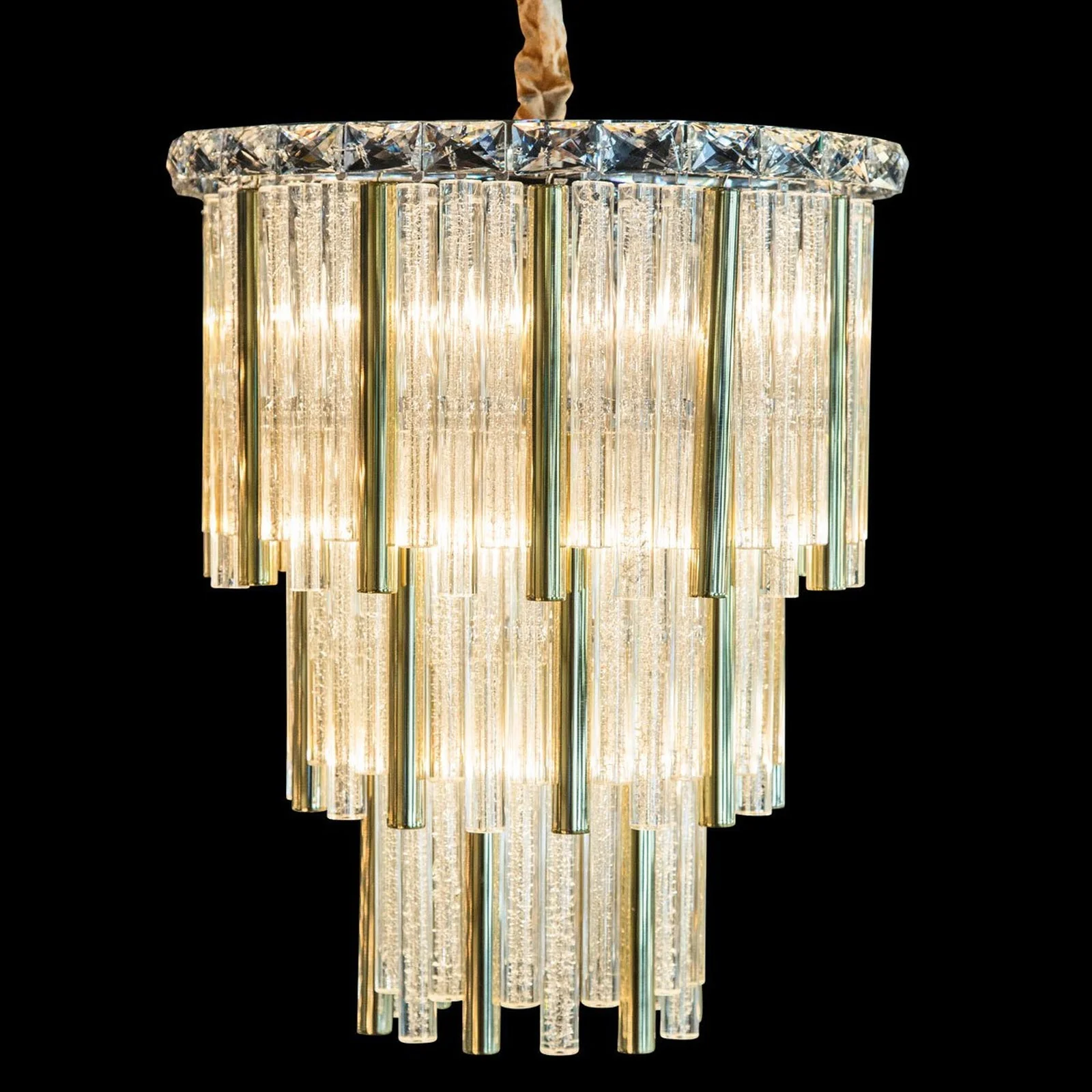 Michael Amini Lighting Chimes 10 Chandelier 2 pc Set - Image 1