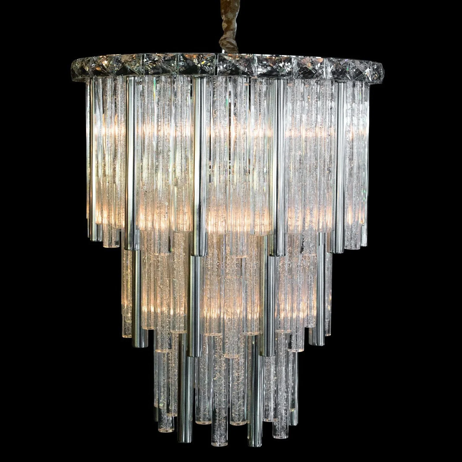 Michael Amini Lighting Chimes 10 Chandelier 2 pc Set - Image 2
