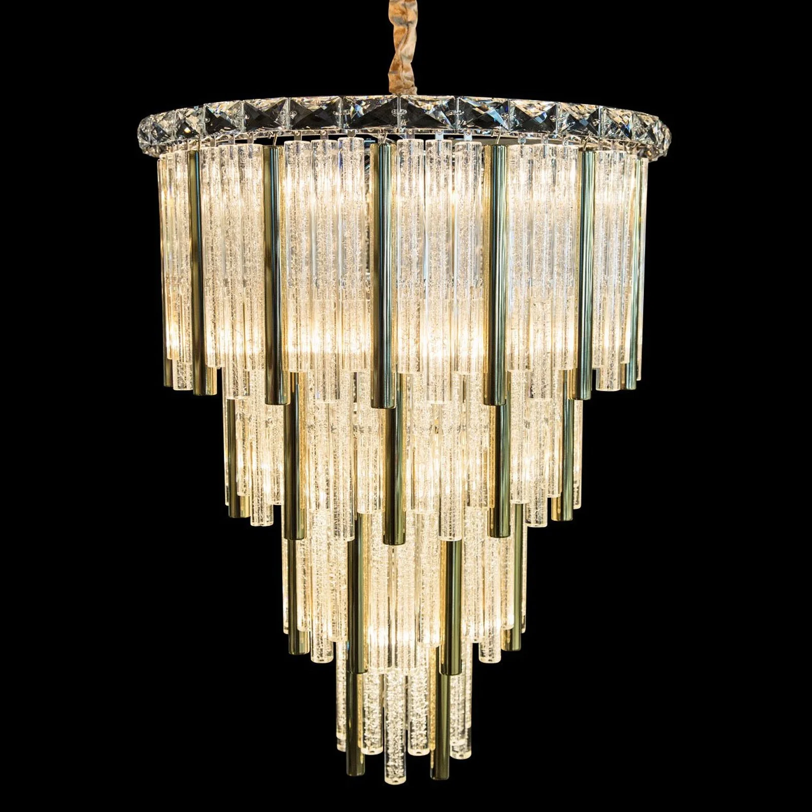 Michael Amini Lighting Chimes 15 Chandelier 2 pc Set - Image 1