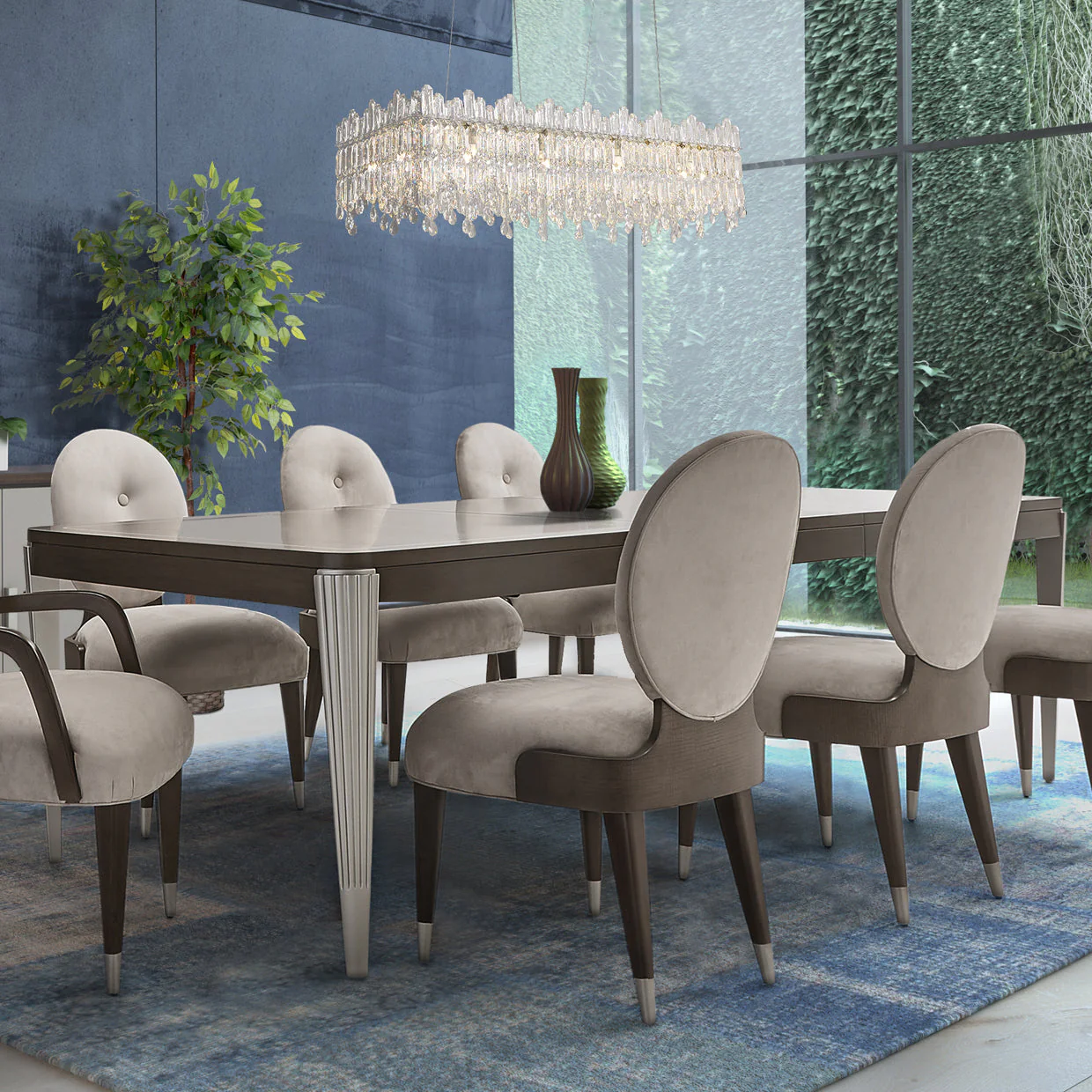 Michael Amini Royal Crown Rect. 12 Light Chandelier - Image 2