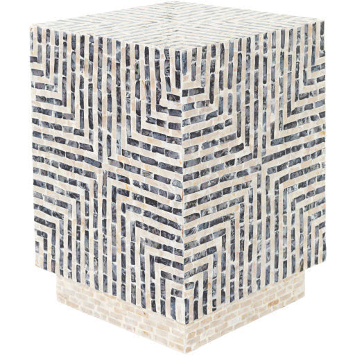 Surya Lharysa Modern Shell and Wood Accent Side Table LYH-002 - Image 2
