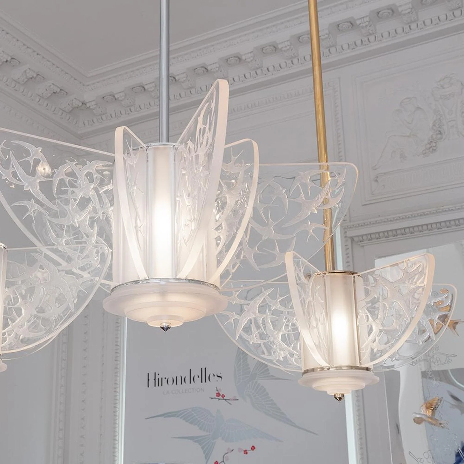 Lalique Hirondelles Chandelier Large Size - Image 3