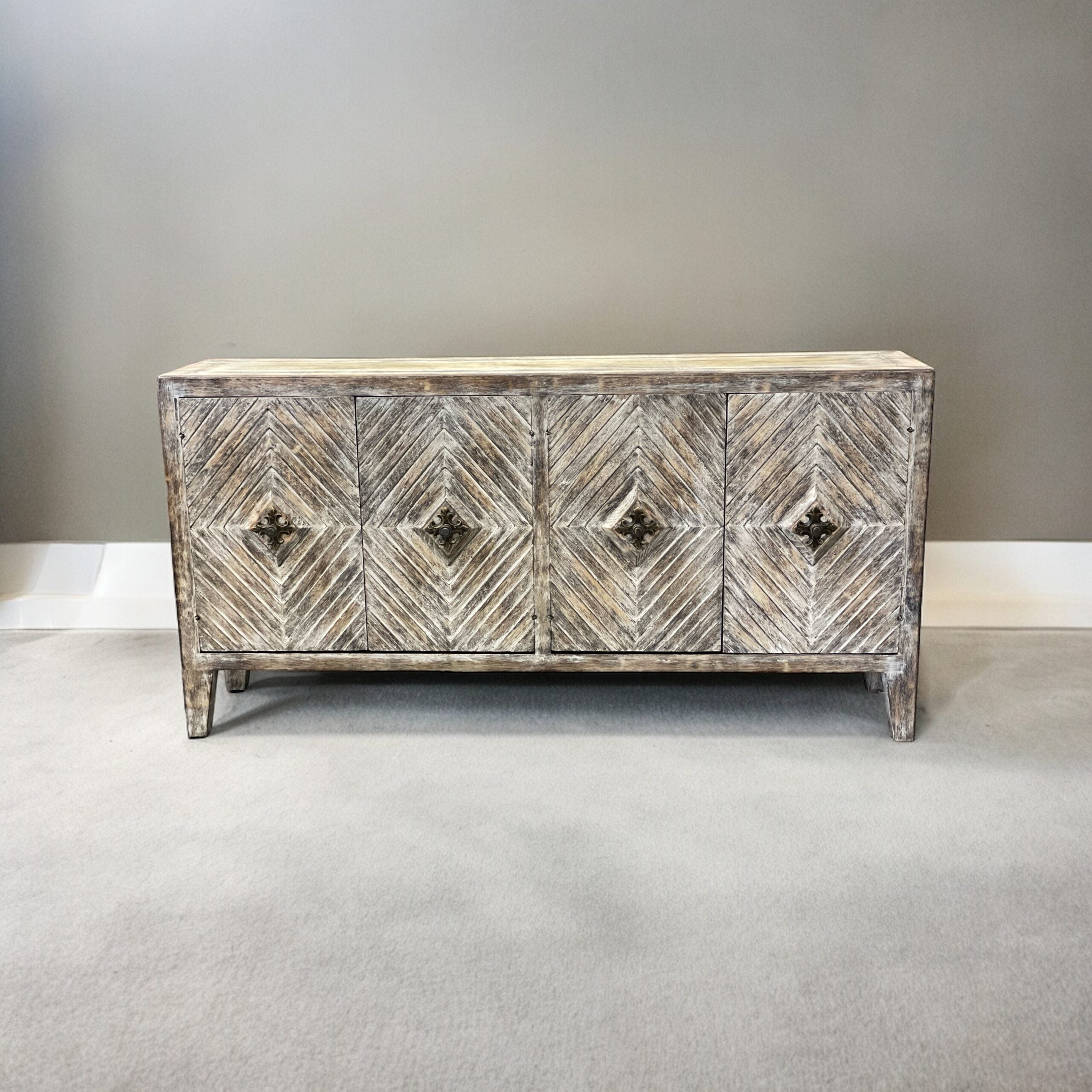 Casa Bonita Peruvian Hand-Painted Carved Wood Milan Buffet - Image 1