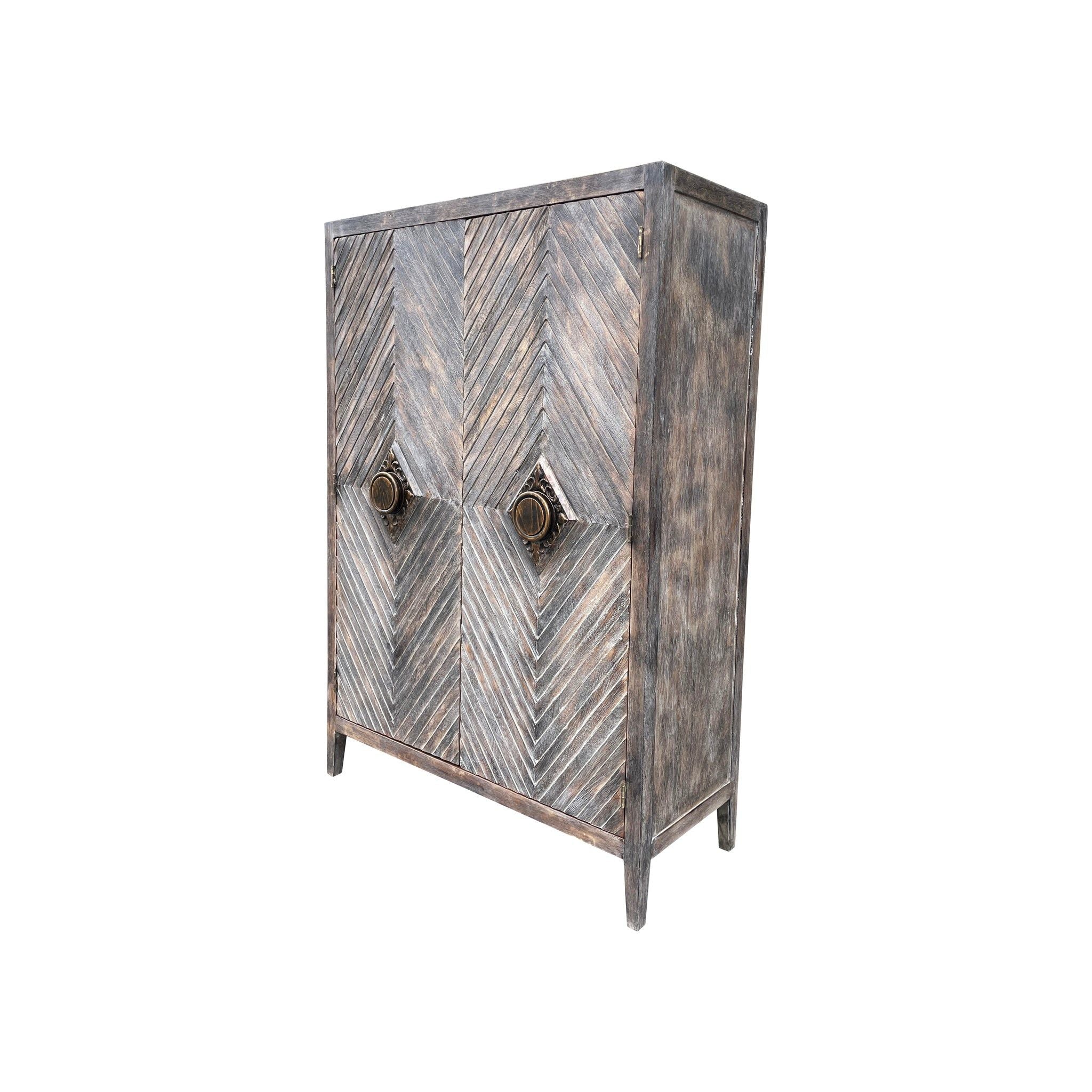 Casa Bonita Peruvian Hand-Painted Carved Wood Milan Armoire - Image 2