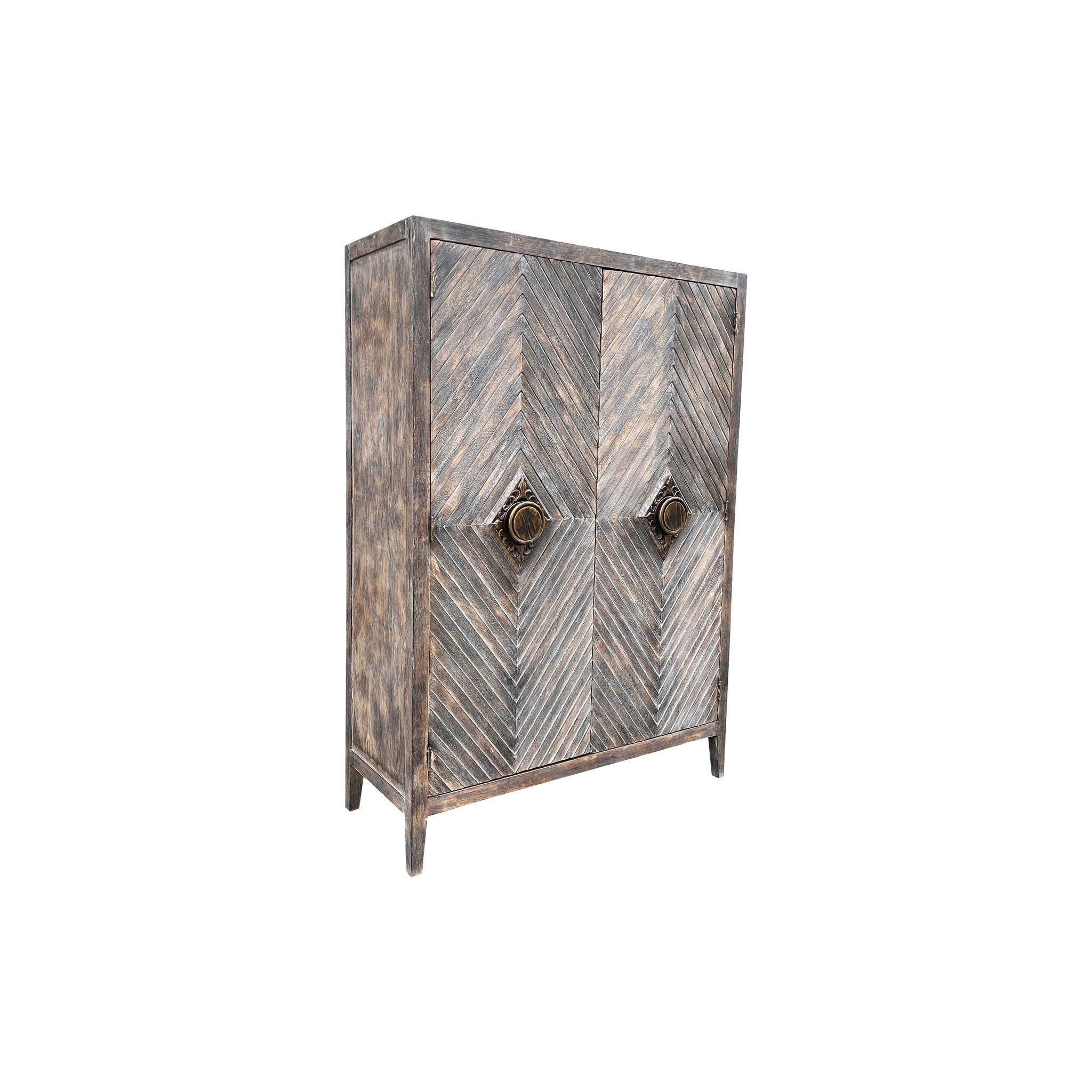 Casa Bonita Peruvian Hand-Painted Carved Wood Milan Armoire - Image 3