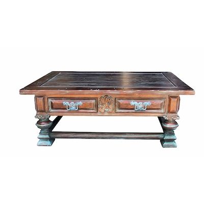 Casa Bonita Peruvian Hand-Painted  Carved Wood Monasterio Coffee Table - Image 1