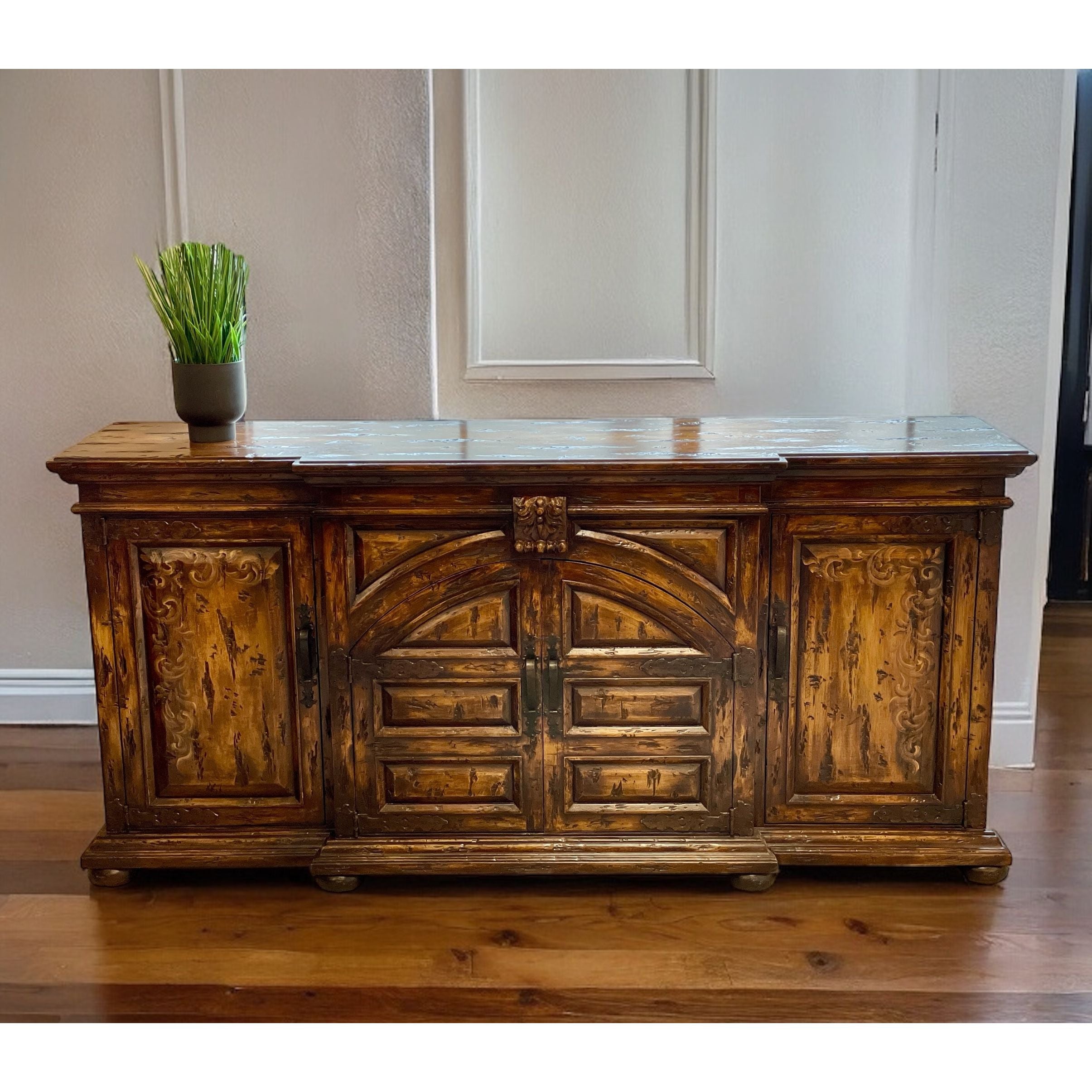 Casa Bonita Peruvian Hand-Painted Carved Wood Montero Buffet - Image 1