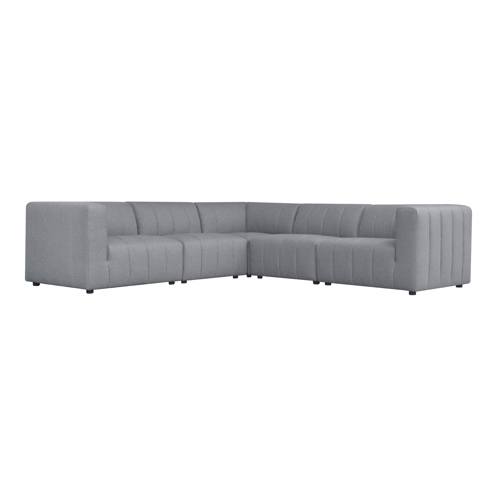 Moe’s Home Collection Lyric Classic Grey L-Shaped Modular Sectional