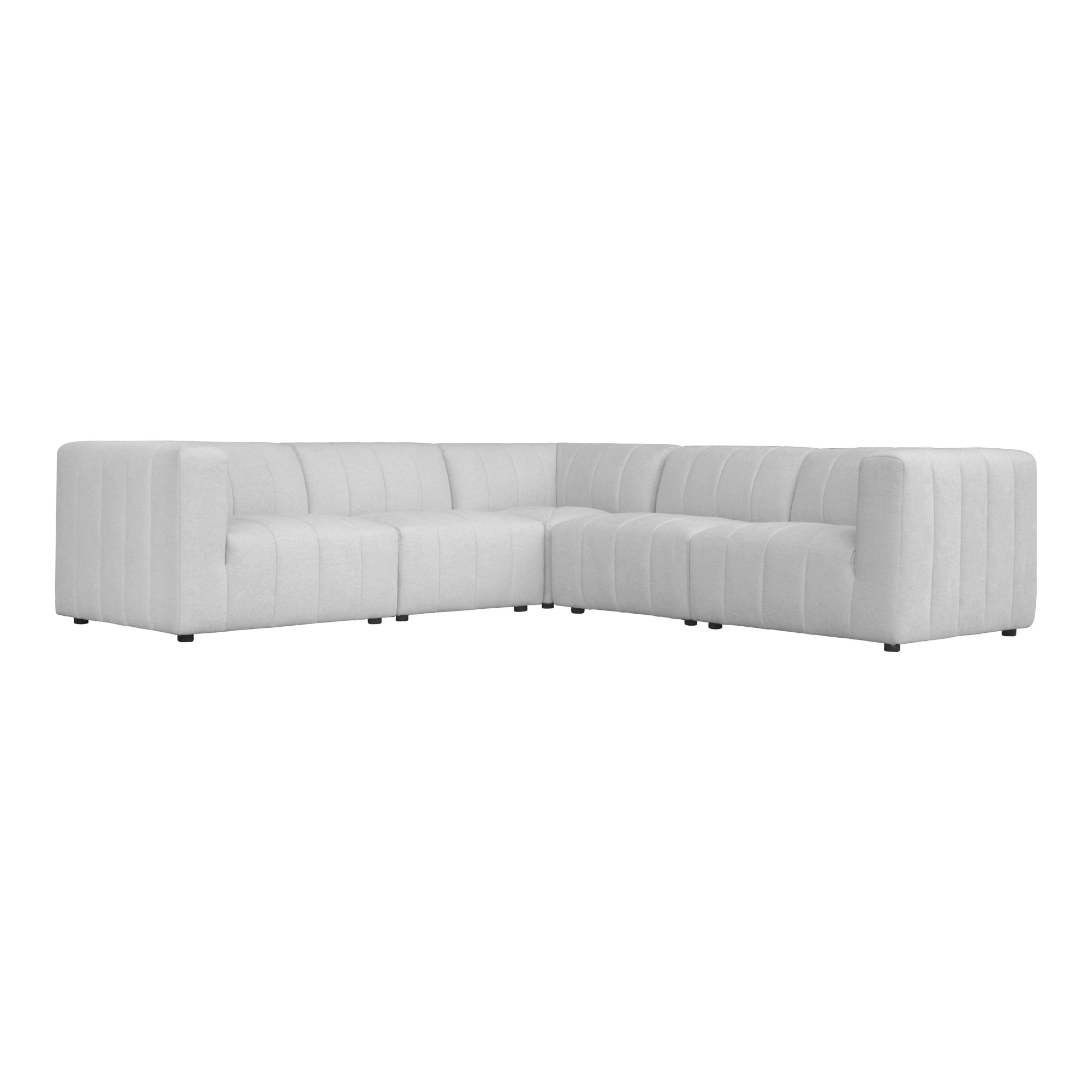 Moe’s Home Collection Lyric Classic Oatmeal Beige L- Shaped Modular Sectional