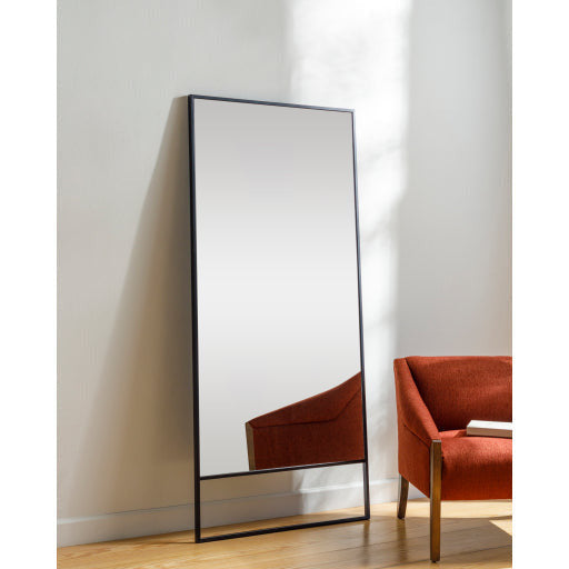 Surya Wall Decor & Mirrors Maxxis Modern Large Wall Mirror Black Finish MXS-001 - Image 1