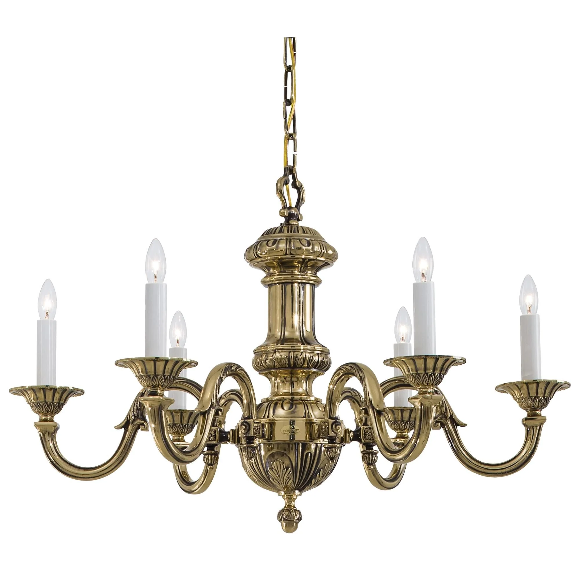 Metropolitan Lighting Cast Brass 29 Inch 6 Light Chandelier Cp158745 - Image 1