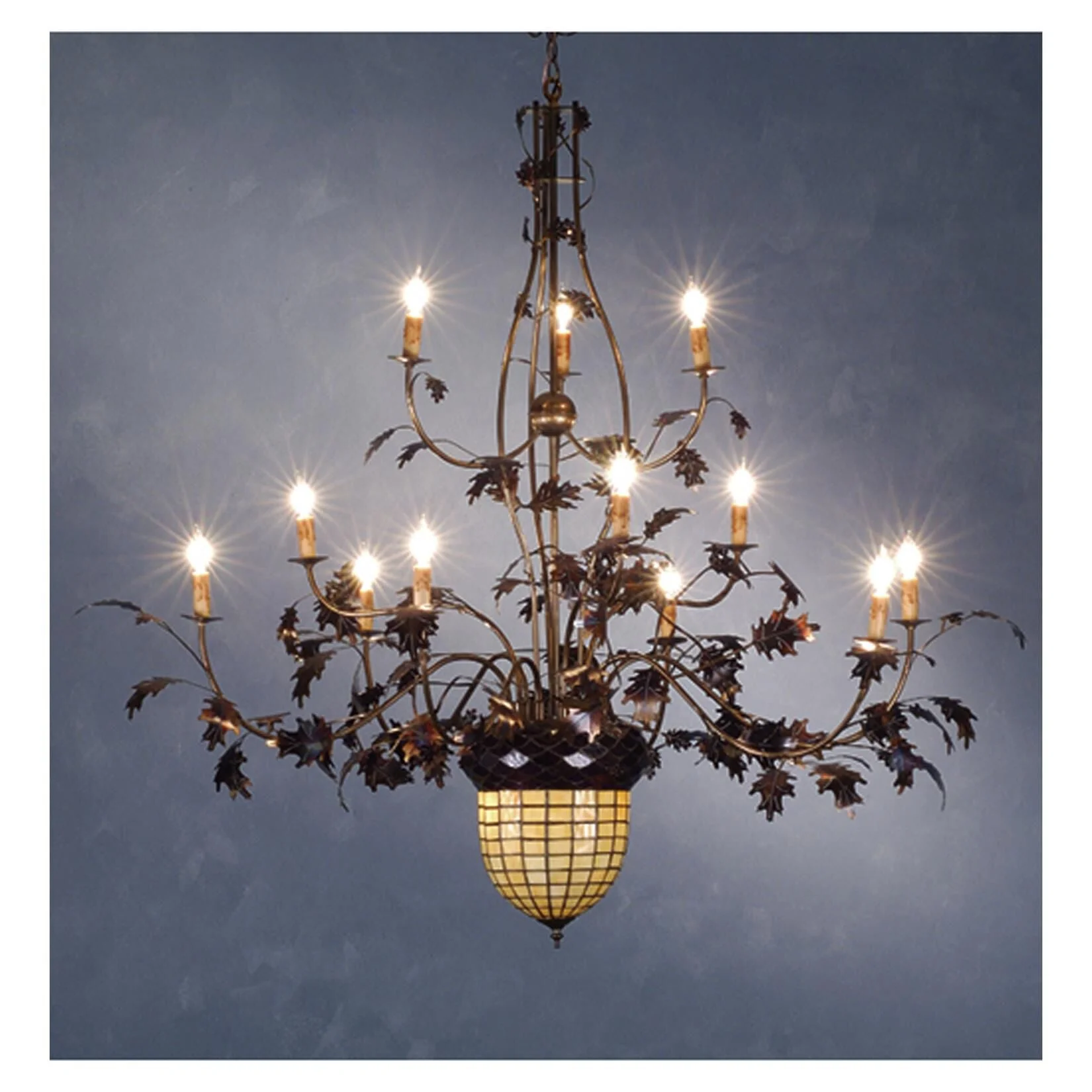 Meyda Lighting Greenbriar Oak 63 Inch 12 Light Chandelier Cp6817 - Image 1