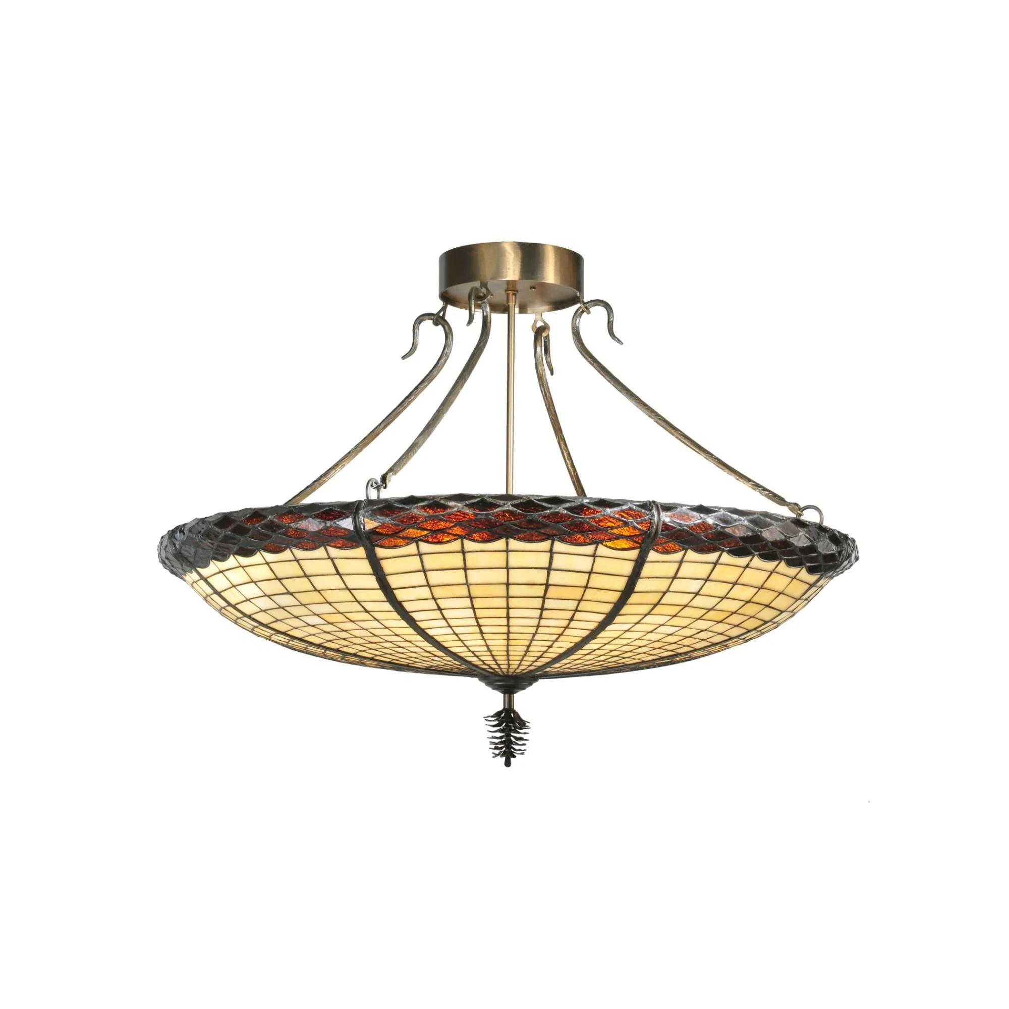 Meyda Lighting Greenbriar Oak 36 Inch 6 Light Semi Flush Mount Cp9059 - Image 1