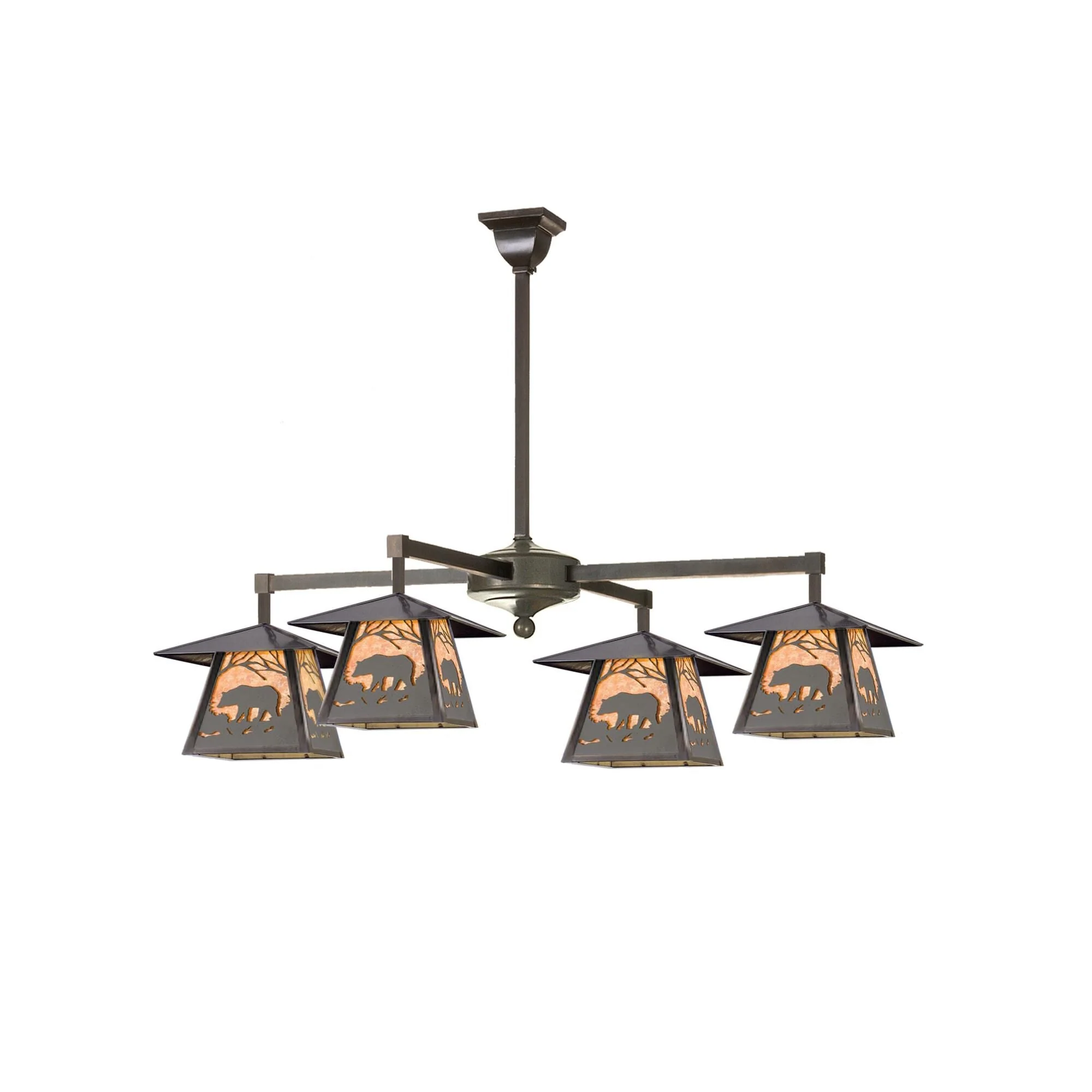Meyda Lighting Stillwater Bear At Dawn 32 Inch 4 Light Chandelier Cp11053 - Image 1