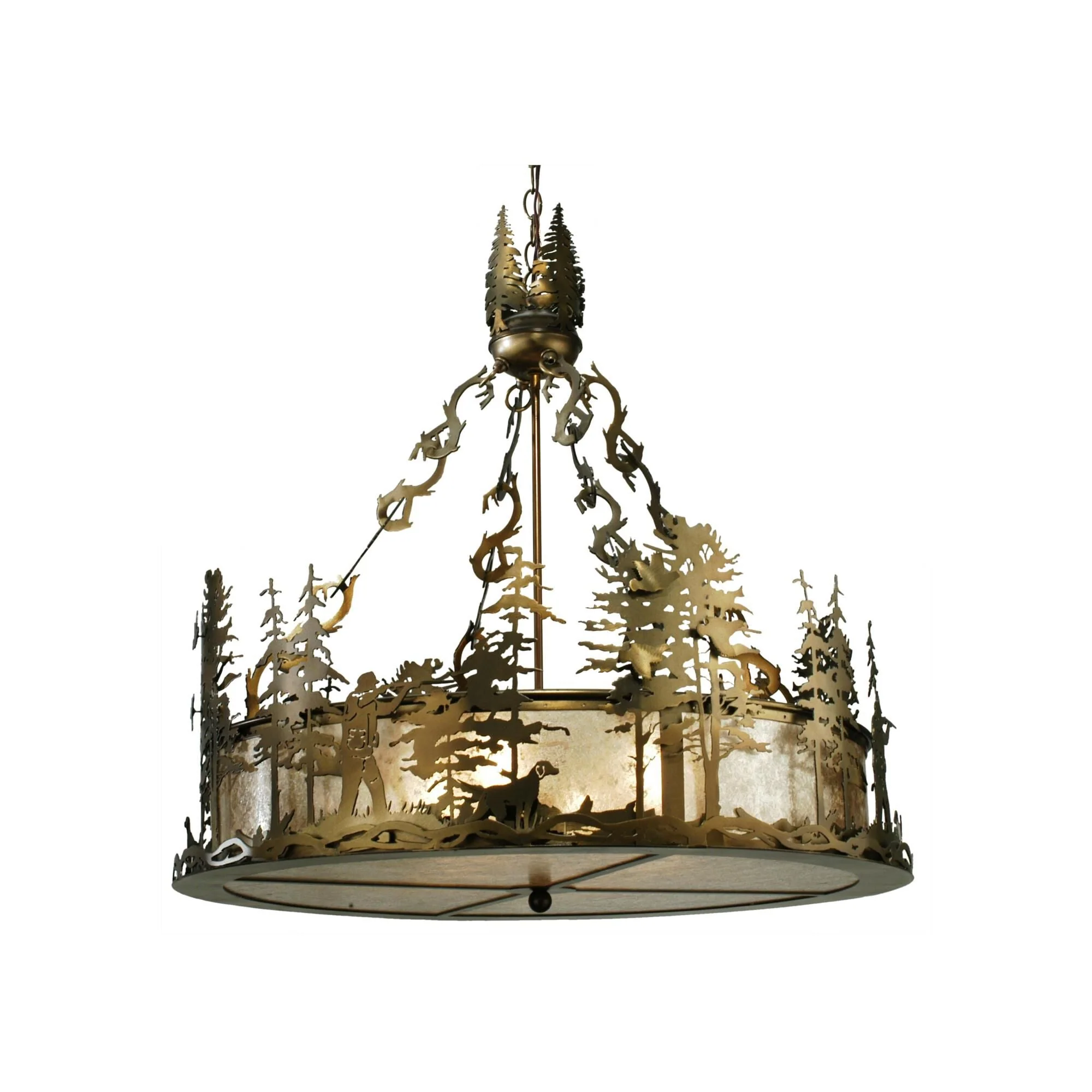Meyda Lighting Quail Hunter With Dog 30 Inch Large Pendant Cp11473 - Image 1