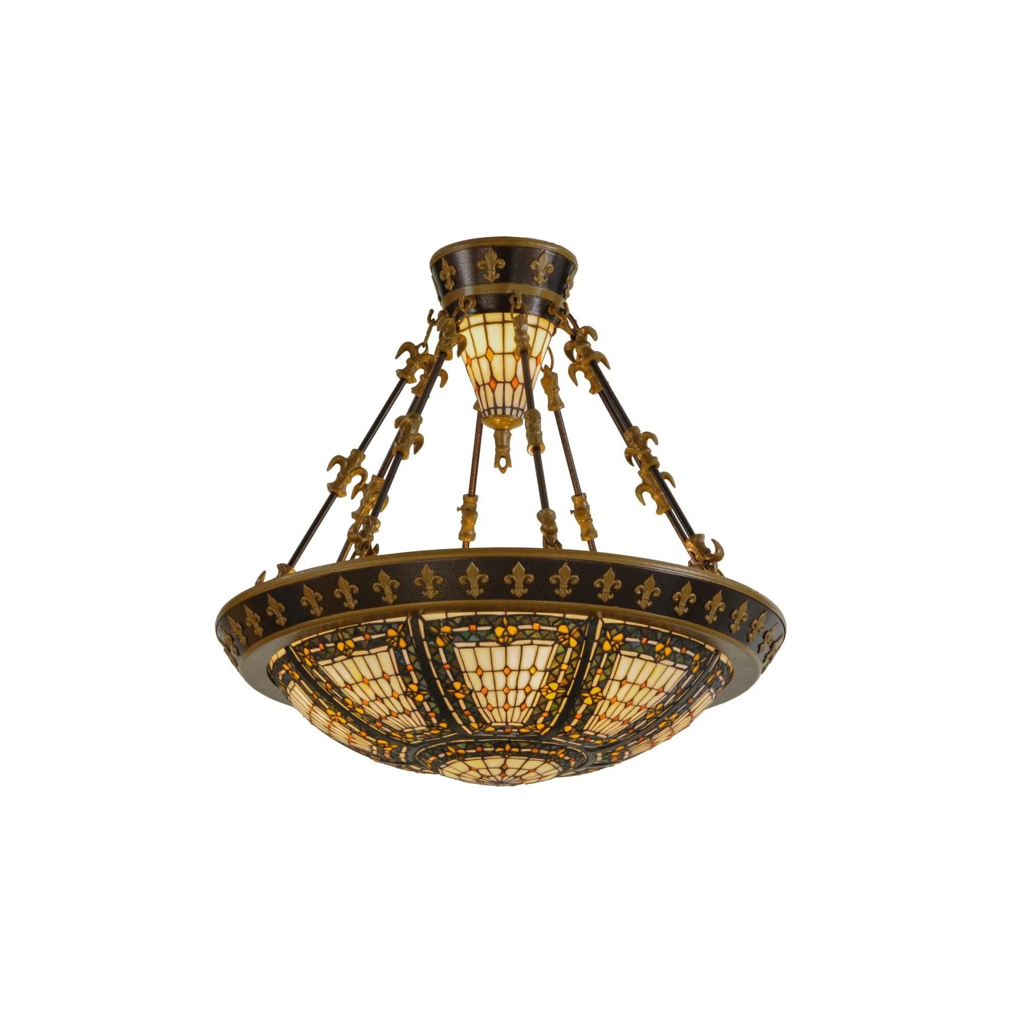 Meyda Lighting Fleur De Lis 28 Inch 4 Light Semi Flush Mount Cp12485 - Image 1
