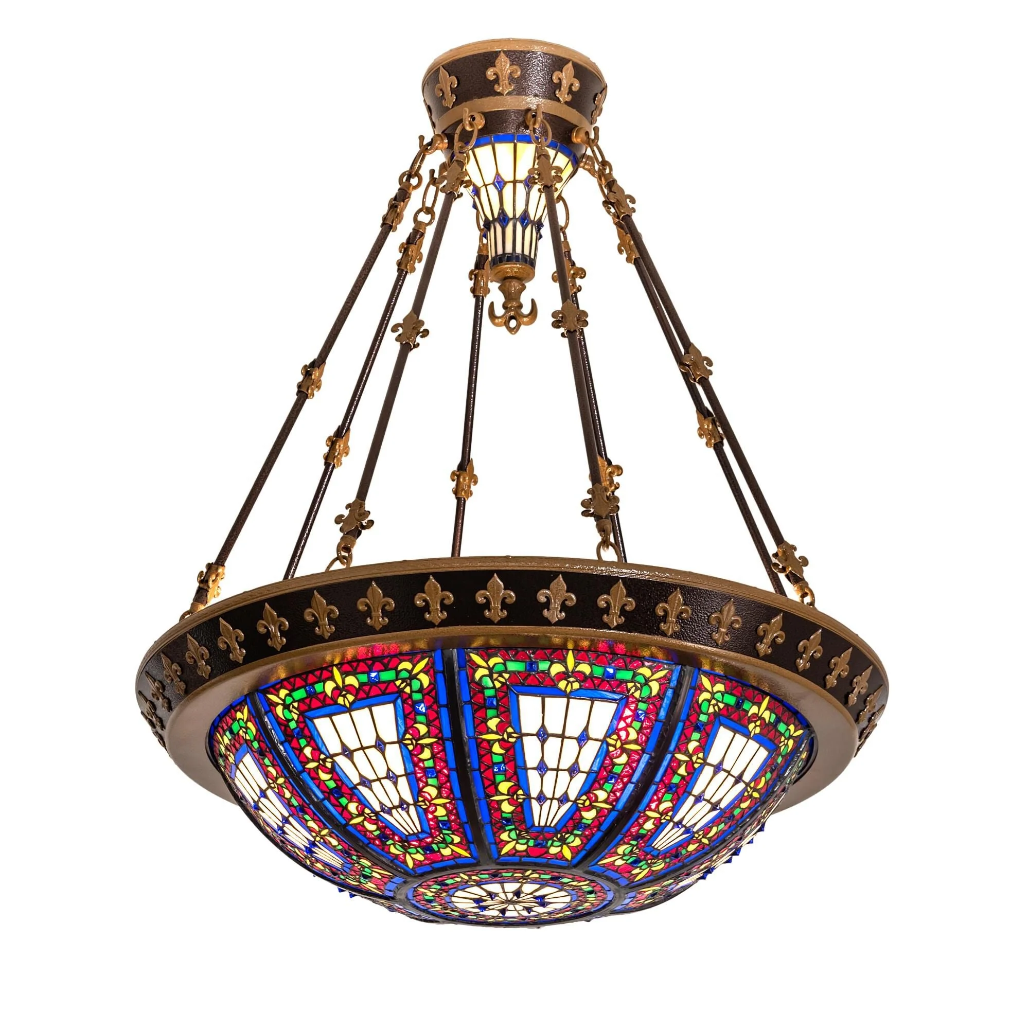 Meyda Lighting Fleur De Lis 28 Inch 4 Light Semi Flush Mount Cp746155 - Image 1