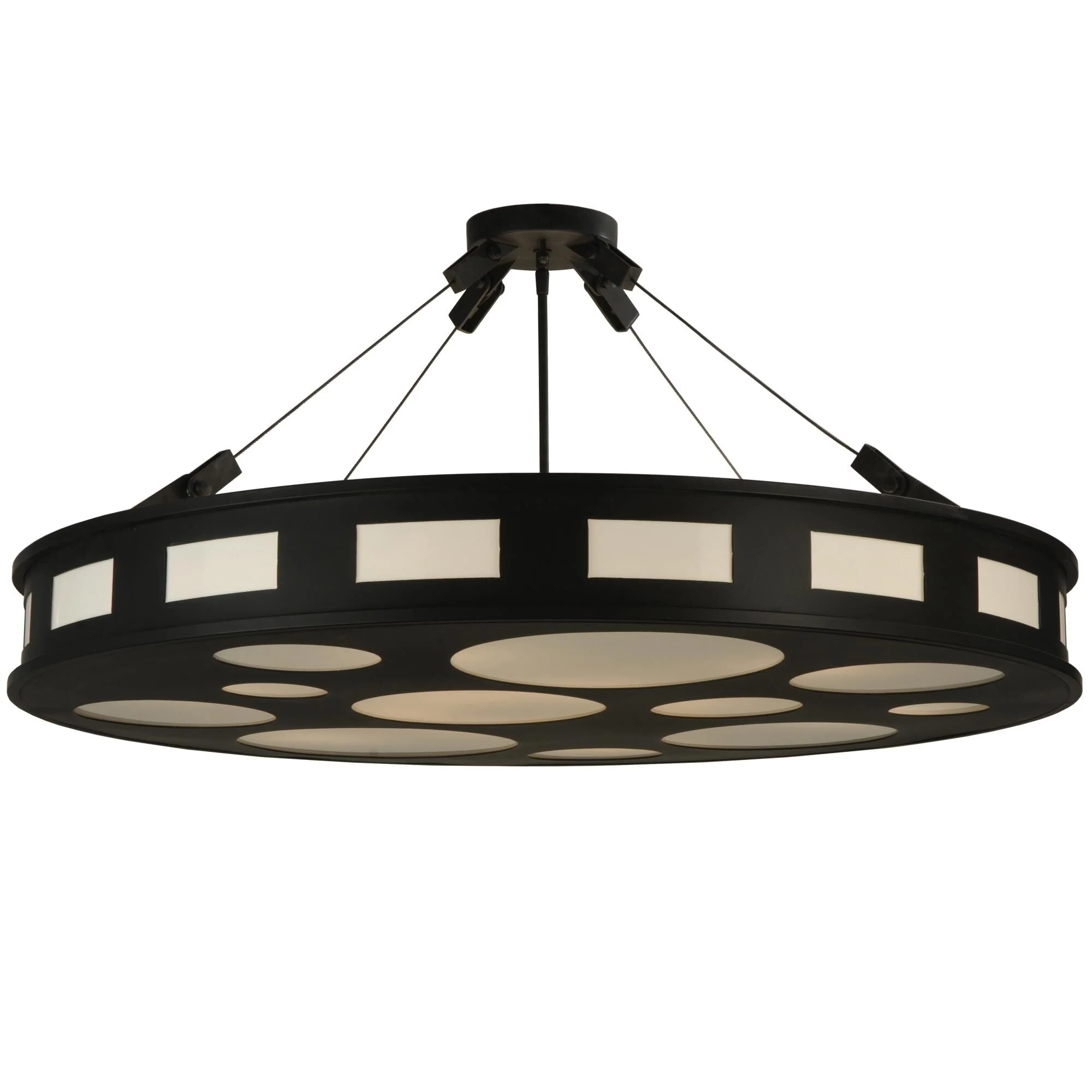 Meyda Lighting Geo 42 Inch 12 Light Semi Flush Mount Cp14770 - Image 1