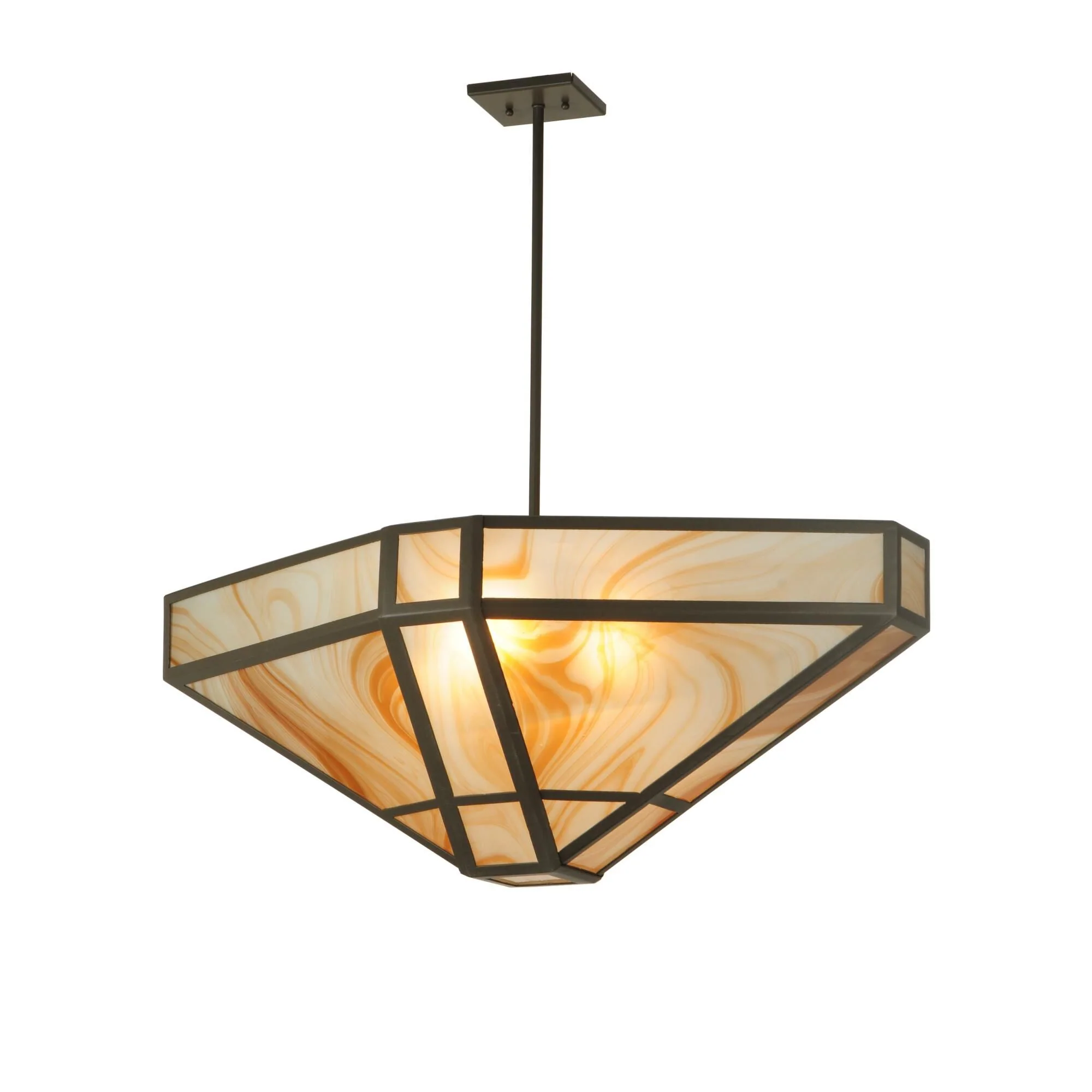 Meyda Lighting Geometric Cognac Swirl 36 Inch Large Pendant Cp15041 - Image 1