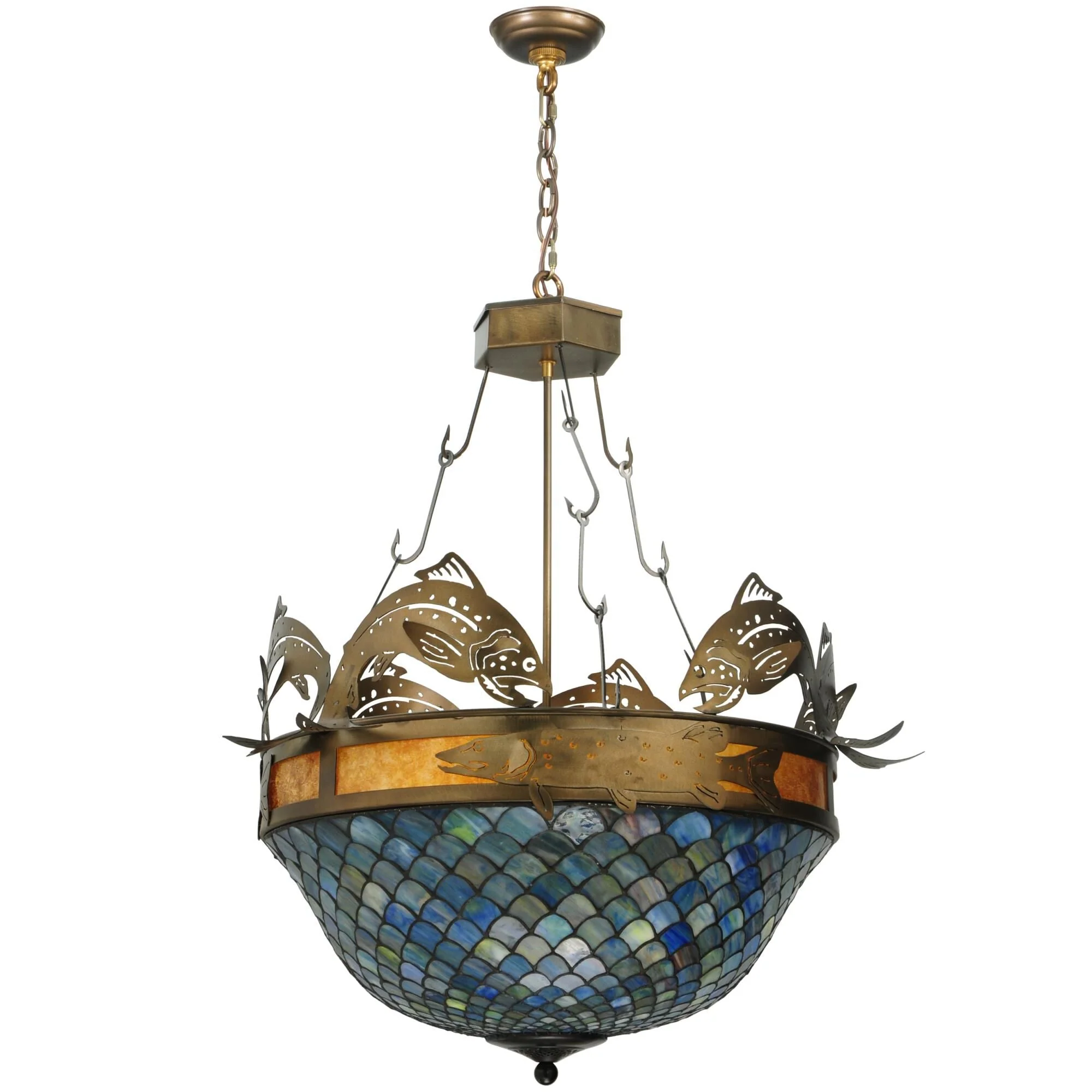 Meyda Lighting Catch Of The Day Fishscale 30 Inch Large Pendant Cp15122 - Image 1
