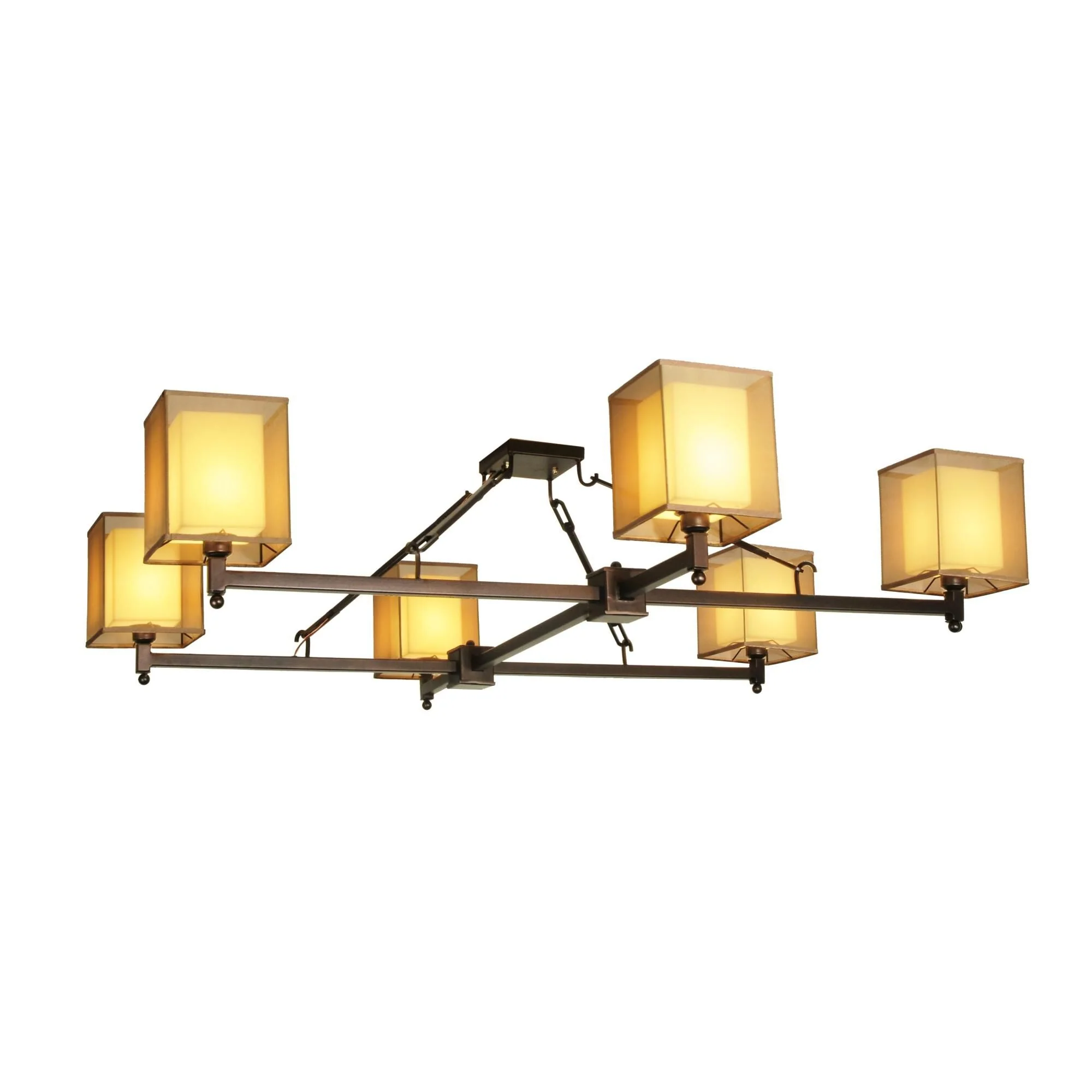 Meyda Lighting Horizon Bay 85 Inch 6 Light Semi Flush Mount Cp15324 - Image 1