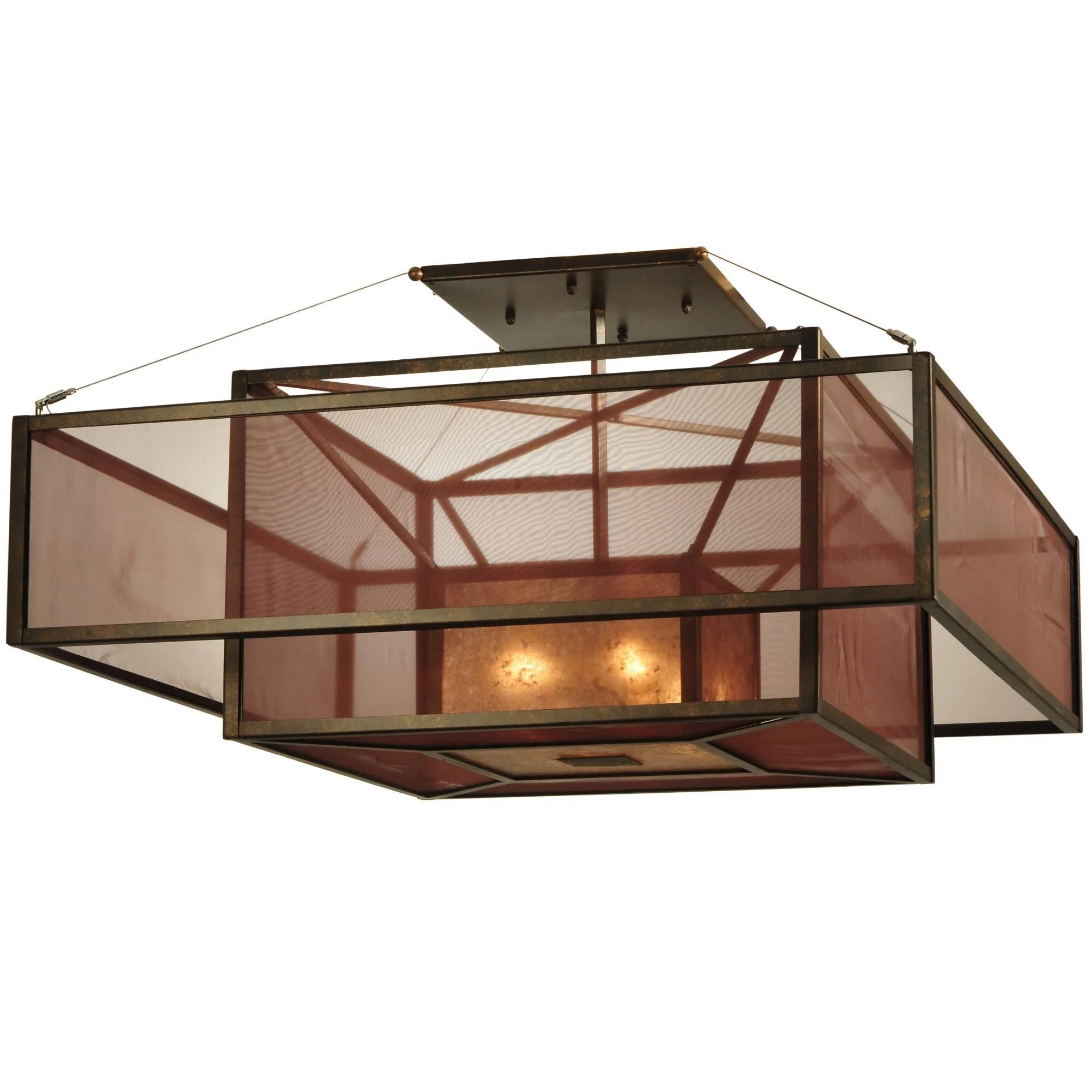 Meyda Lighting Quadrato Umador 51 Inch 4 Light Semi Flush Mount Cp15359 - Image 1