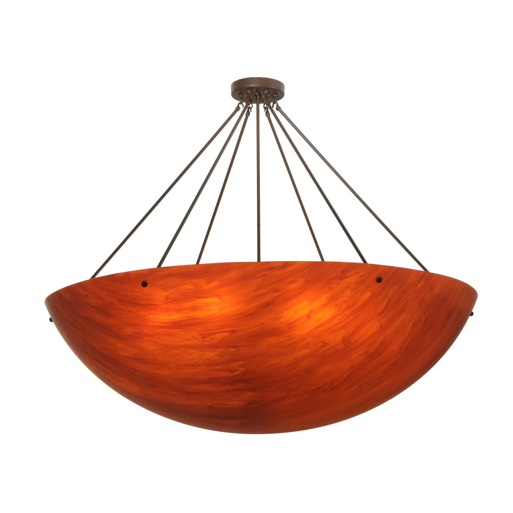 Meyda Lighting Rio Sterling Mica 48 Inch 8 Light Semi Flush Mount Cp15425 - Image 1