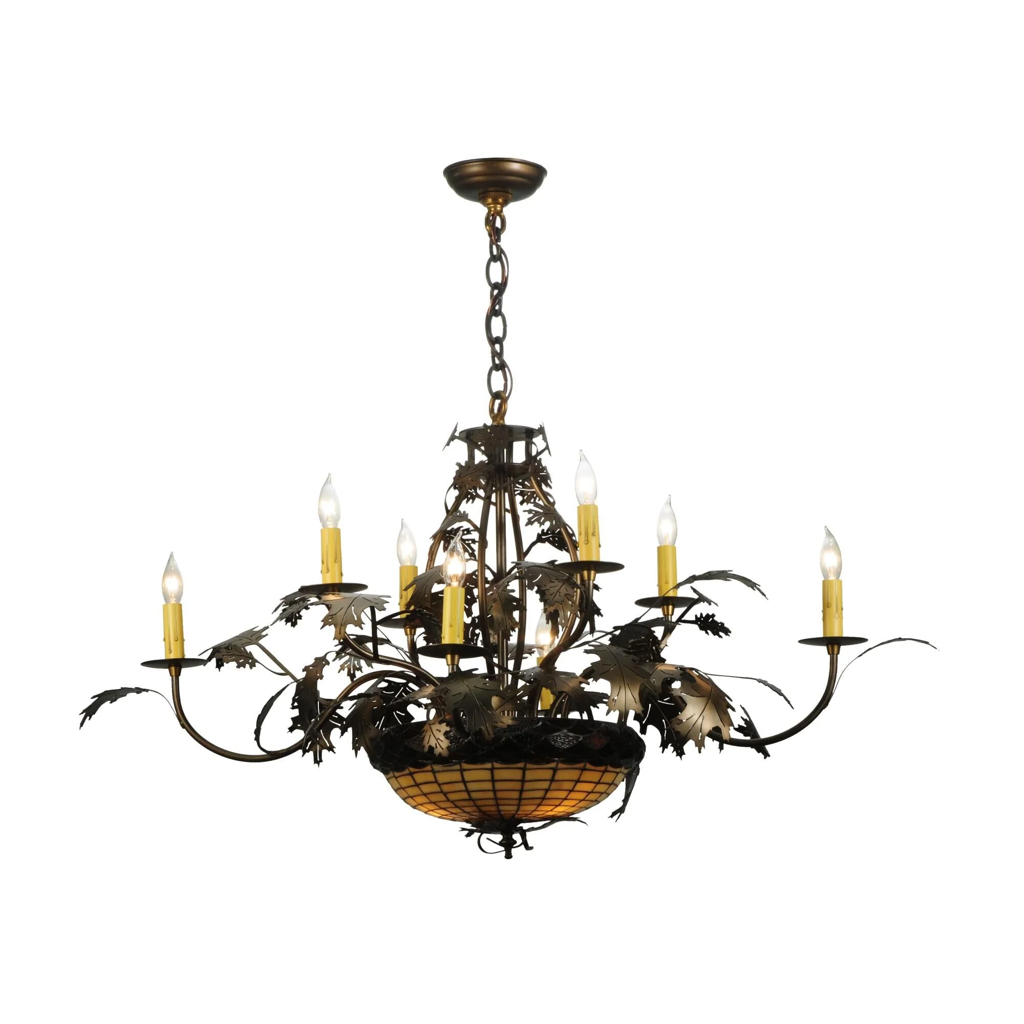 Meyda Lighting Greenbriar Oak 42 Inch 11 Light Chandelier Cp15663 - Image 1